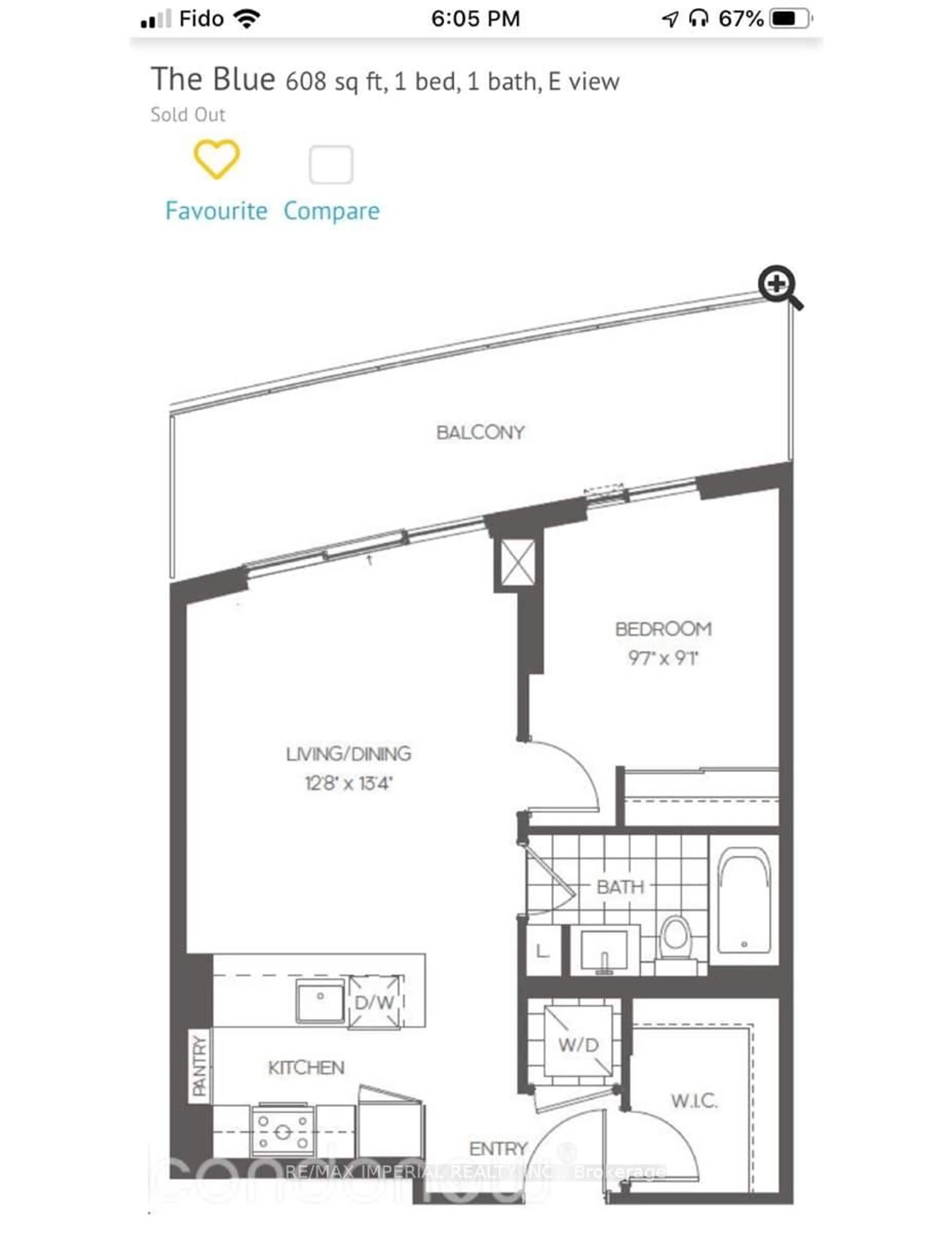 Floor plan for 2520 Eglinton Ave #1607, Mississauga Ontario L5M 0Y4