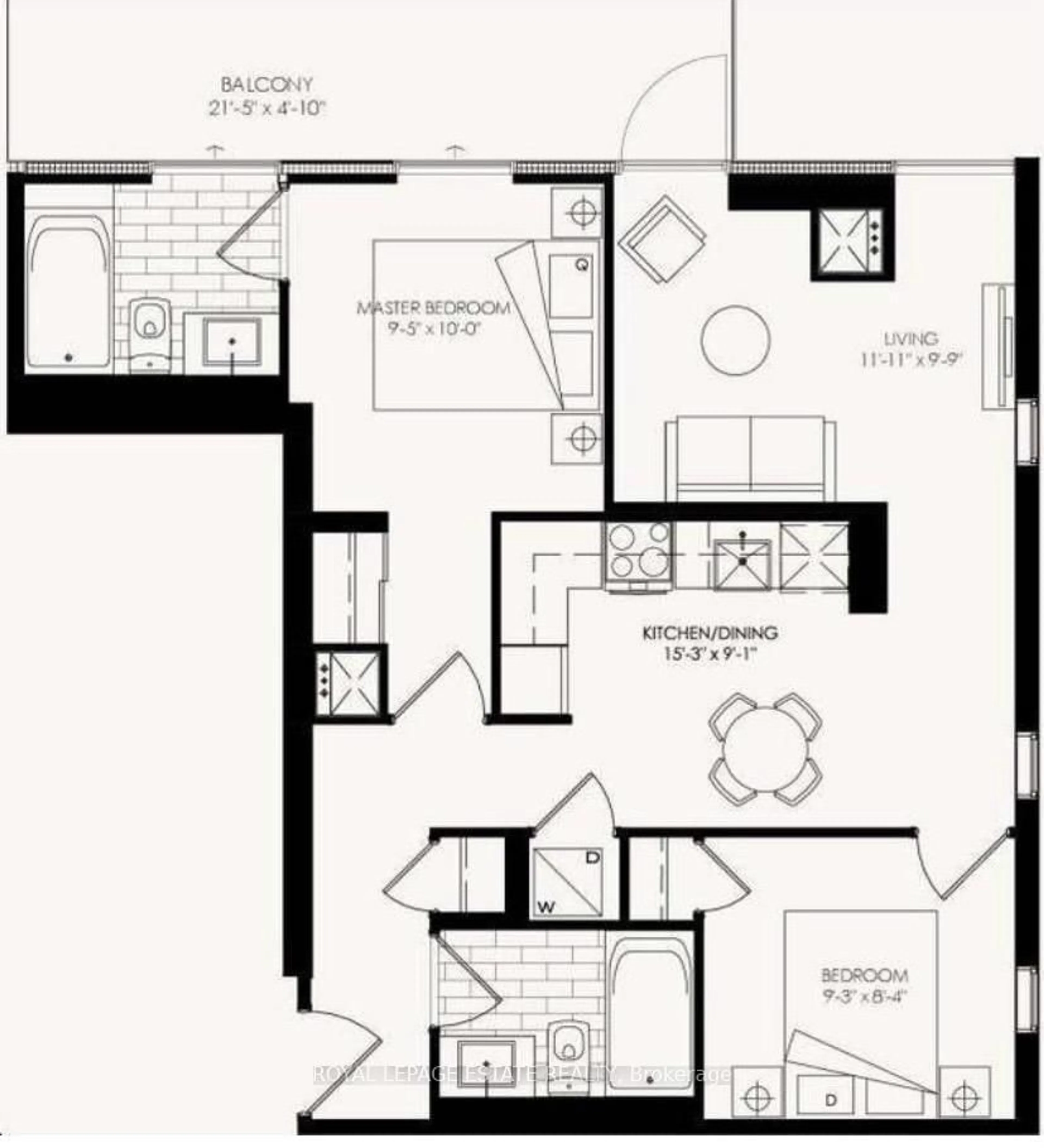 Floor plan for 160 Flemington Rd #1505, Toronto Ontario M6A 0A9