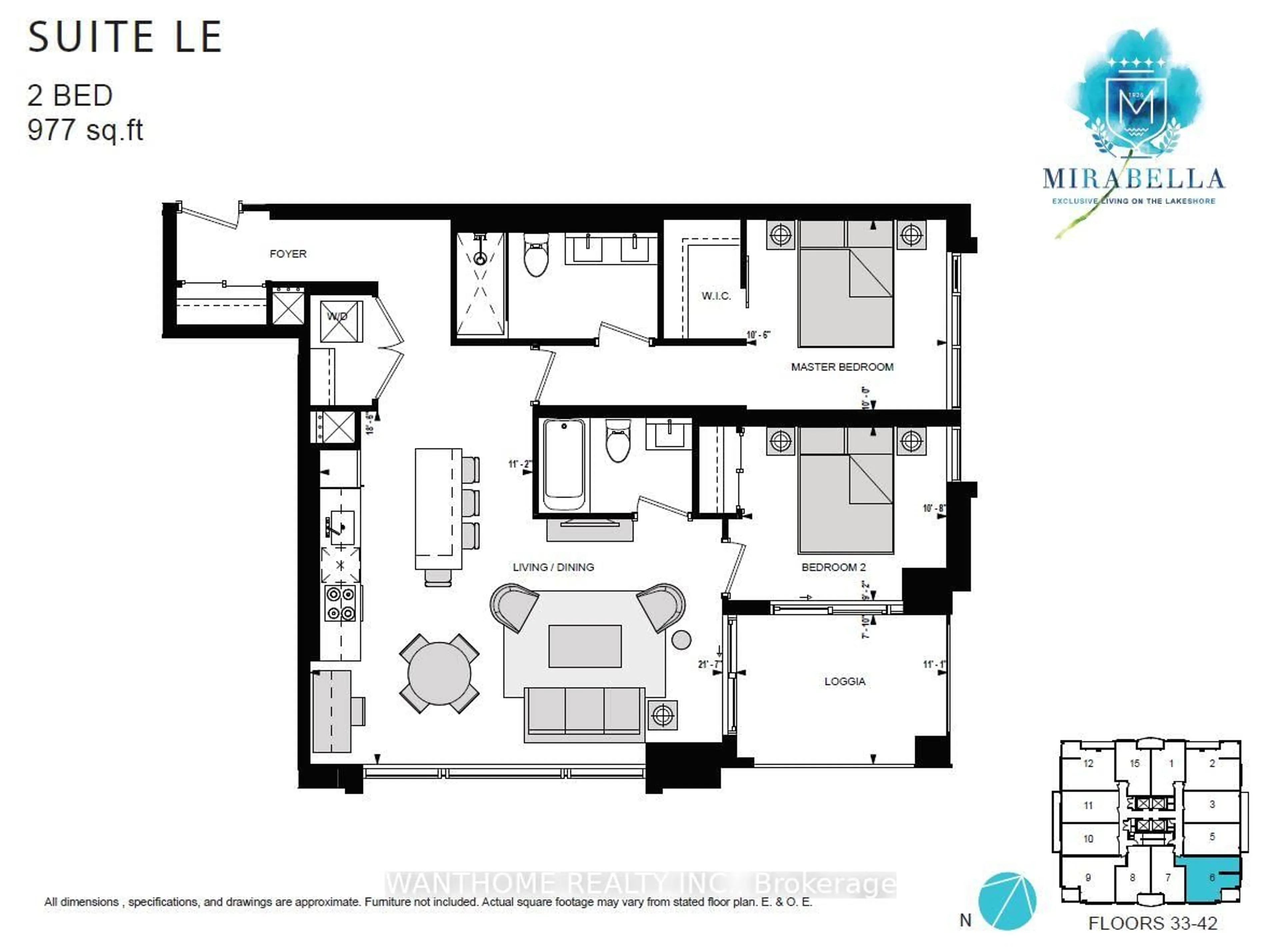 Floor plan for 1926 Lake Shore Blvd #3606, Toronto Ontario M6S 1A1