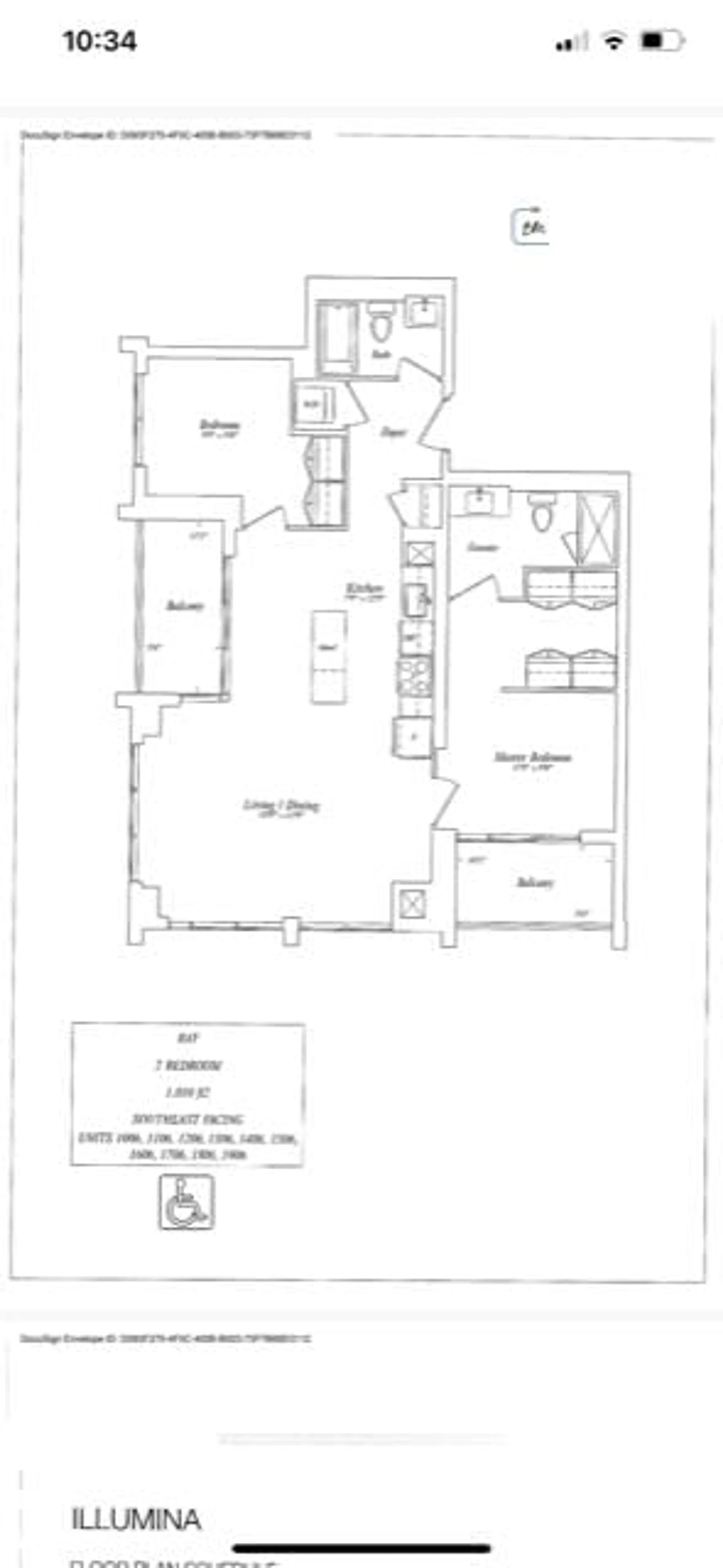 Floor plan for 500 Brock Ave #1306, Burlington Ontario L7S 0A5
