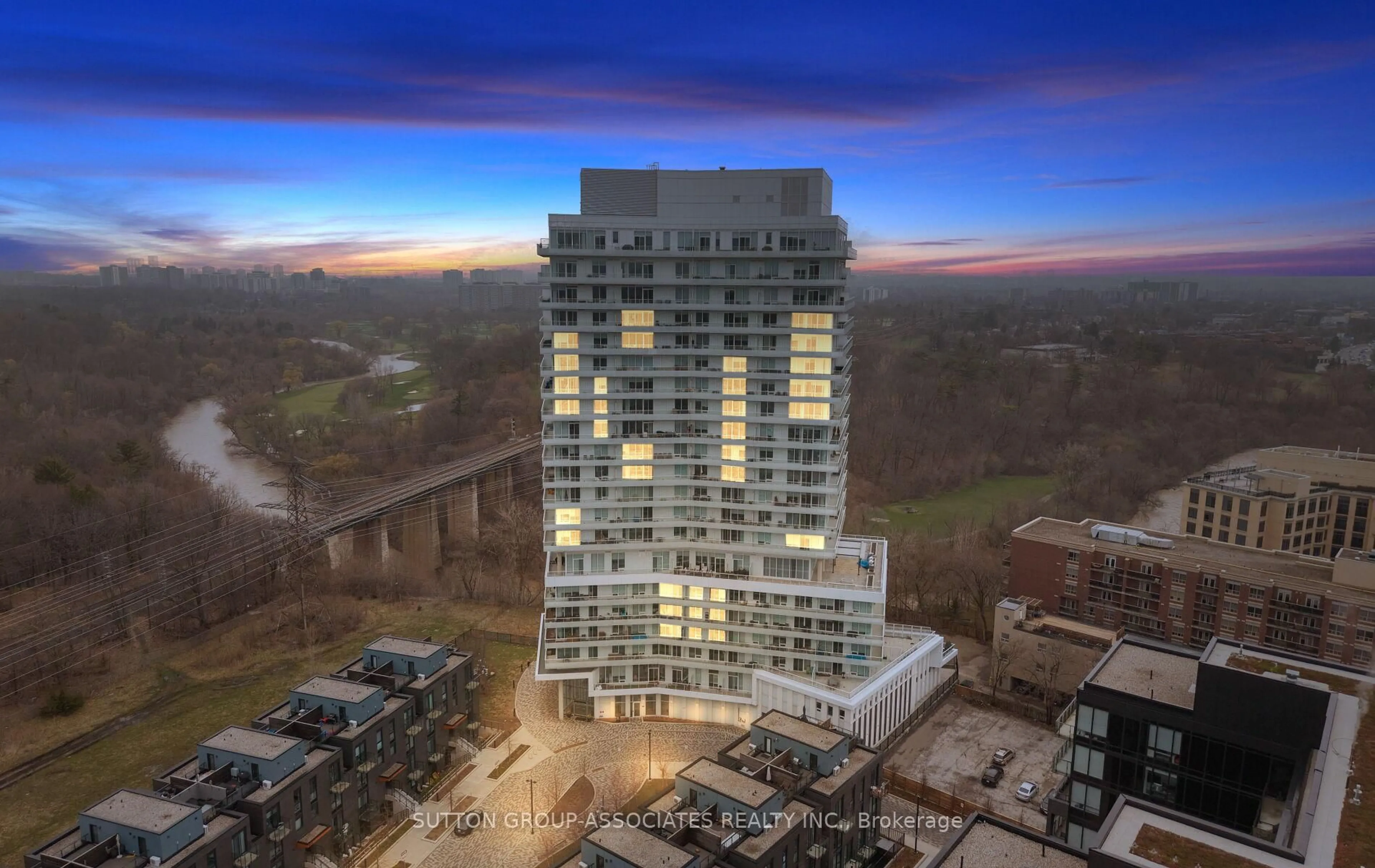 A pic from outside/outdoor area/front of a property/back of a property/a pic from drone, building for 20 Brin Dr #614, Toronto Ontario M8X 0B2