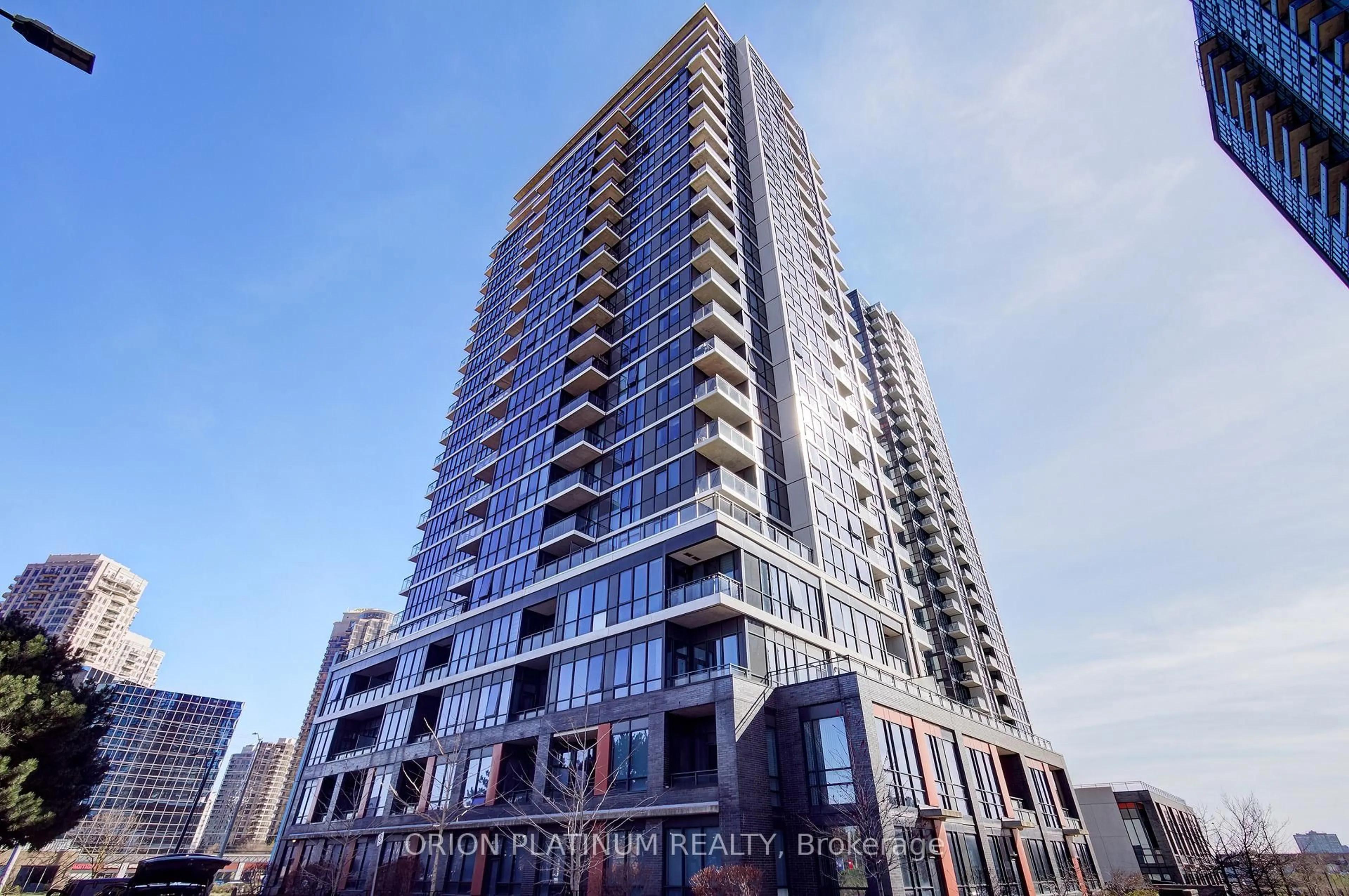 A pic from outside/outdoor area/front of a property/back of a property/a pic from drone, unknown for 55 Eglington Ave #2003, Mississauga Ontario L5R 0E4