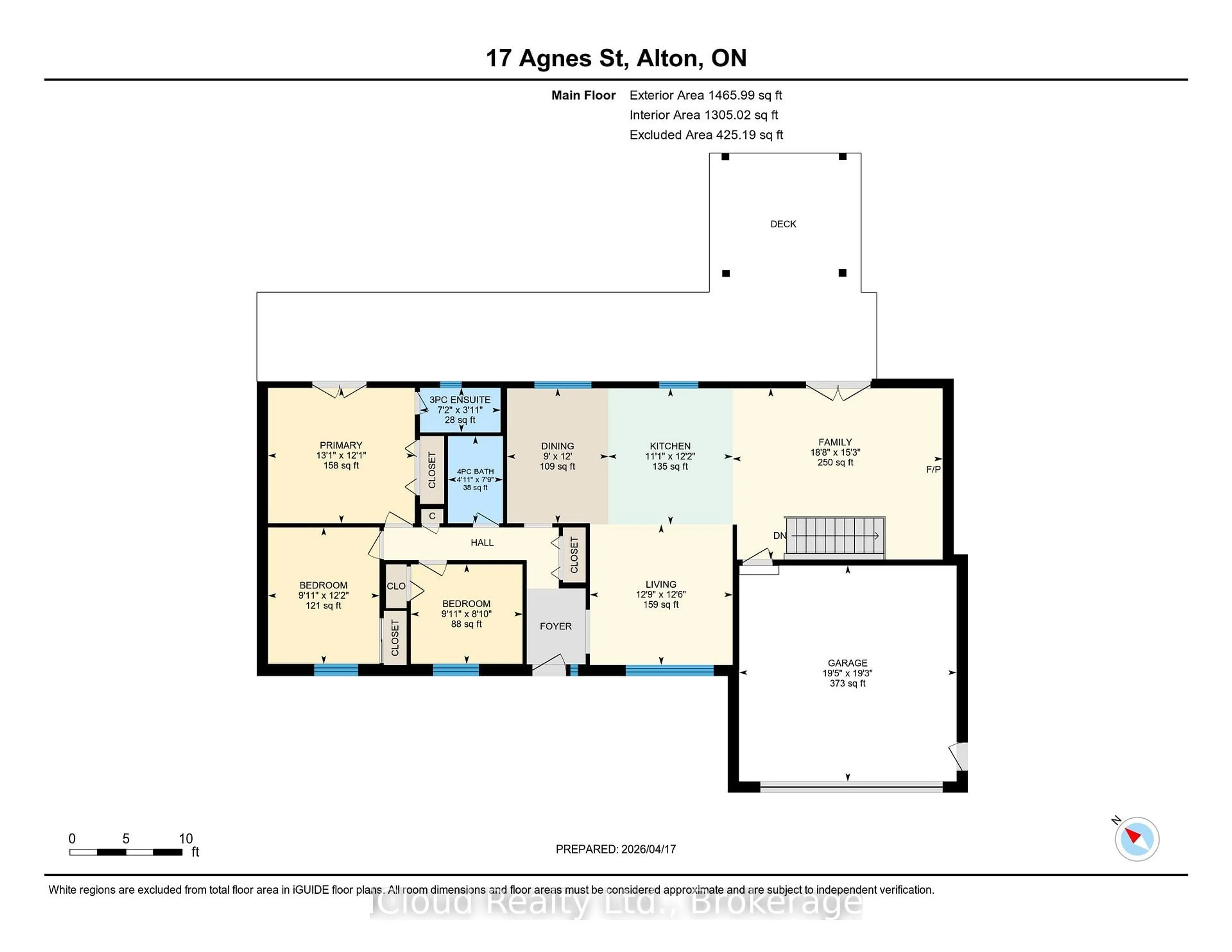 Floor plan for 17 Agnes St, Caledon Ontario L7K 0C6