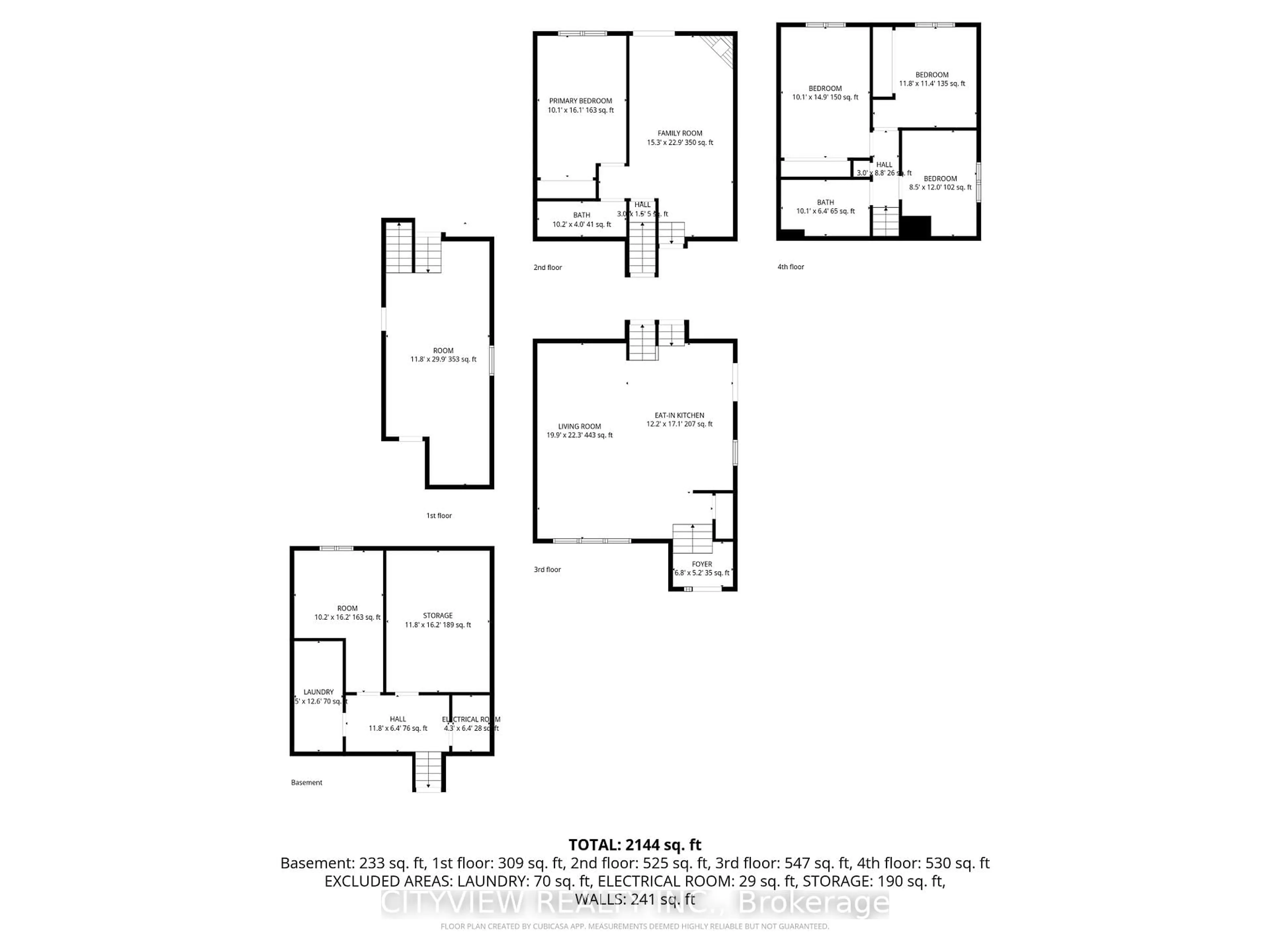Floor plan for 64 Foxacre Row, Brampton Ontario L6V 3P5
