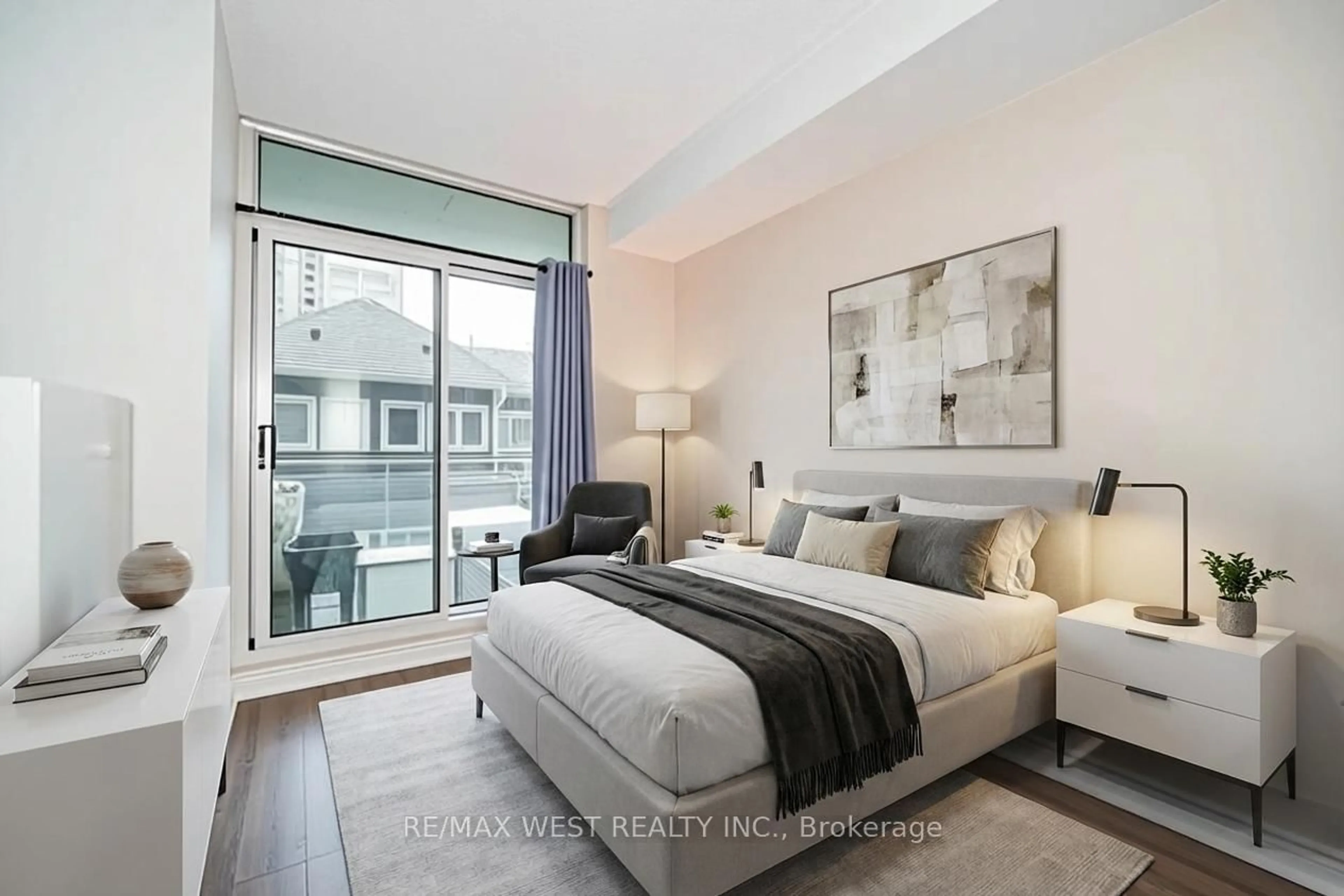 Bedroom with bed, unknown for 5 Marine Parade Dr #319, Toronto Ontario M8V 4B4