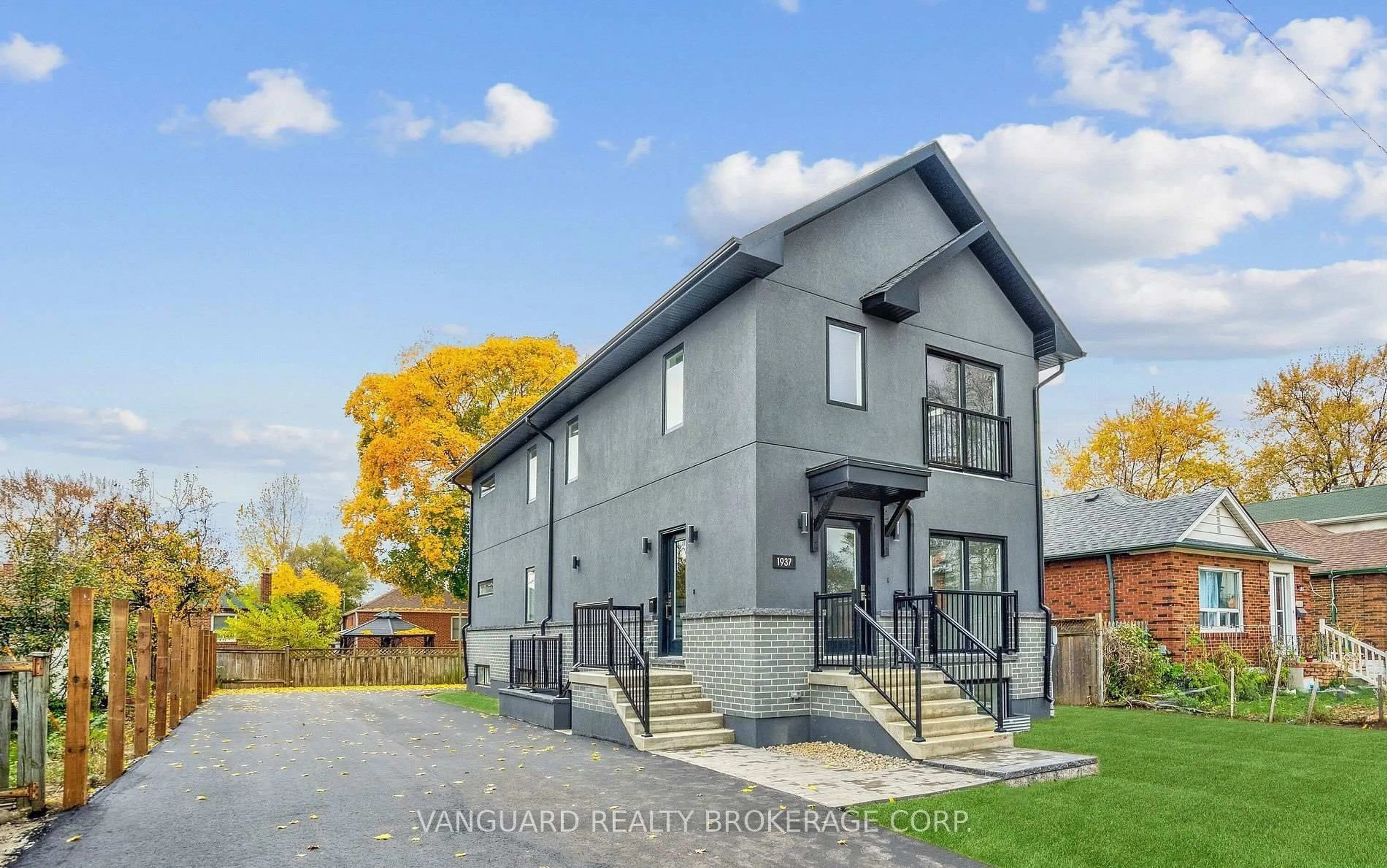 Home with brick exterior material, street for 1937 Lawrence Ave, Toronto Ontario M9N 1G8