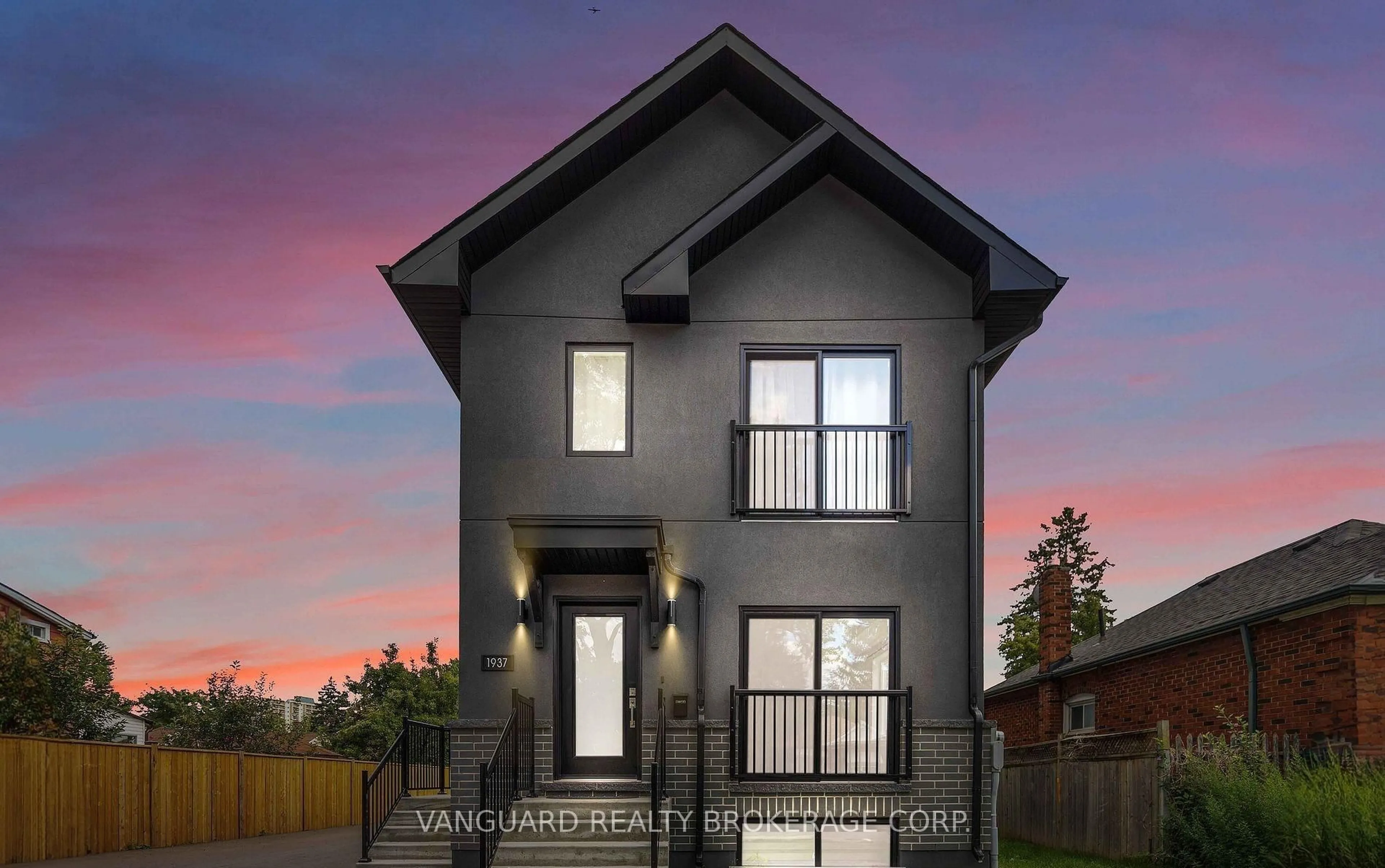 Home with brick exterior material, street for 1937 Lawrence Ave, Toronto Ontario M9N 1G8