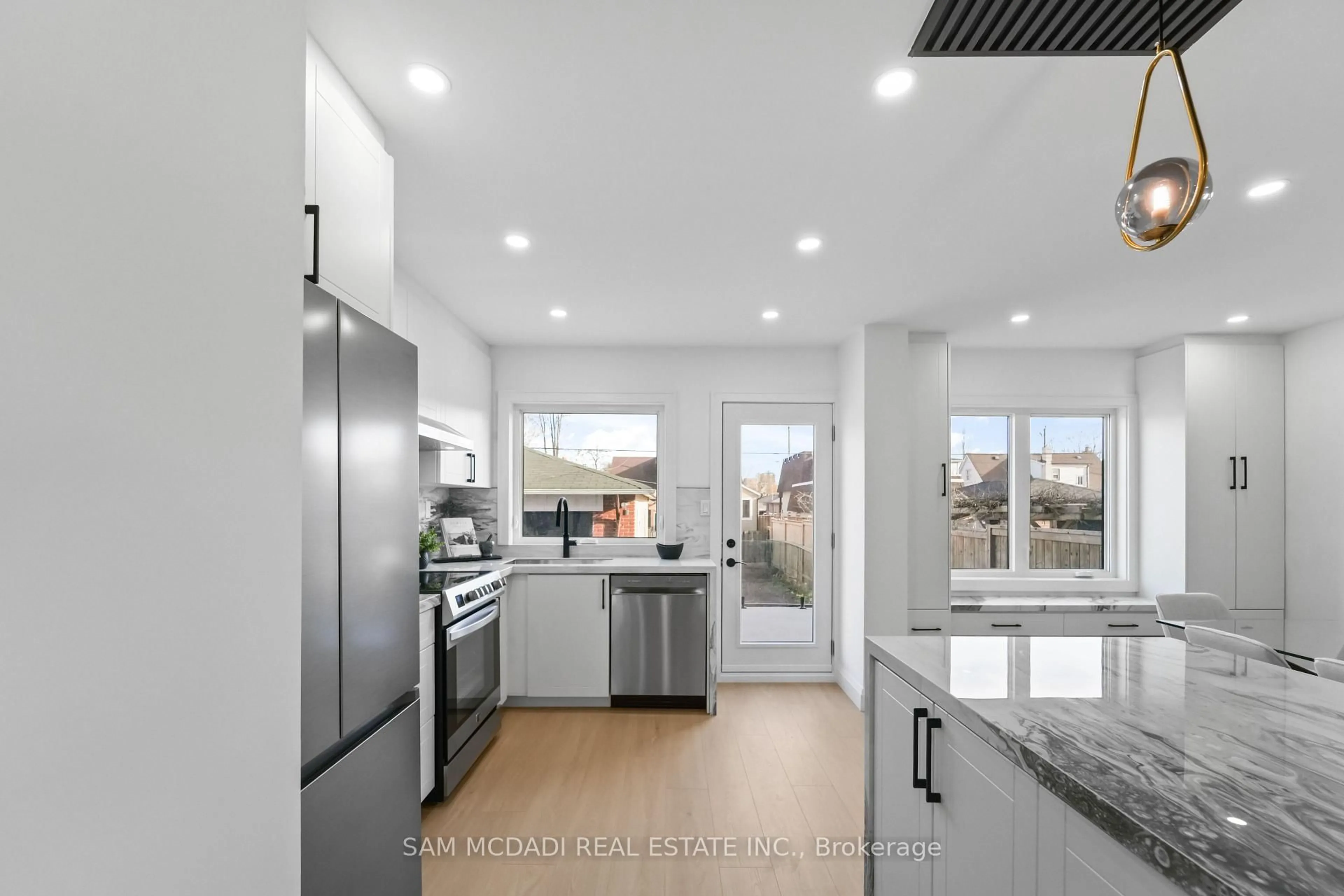 Contemporary kitchen, ceramic/tile floor for 25 Falstaff Ave, Toronto Ontario M6L 2C6