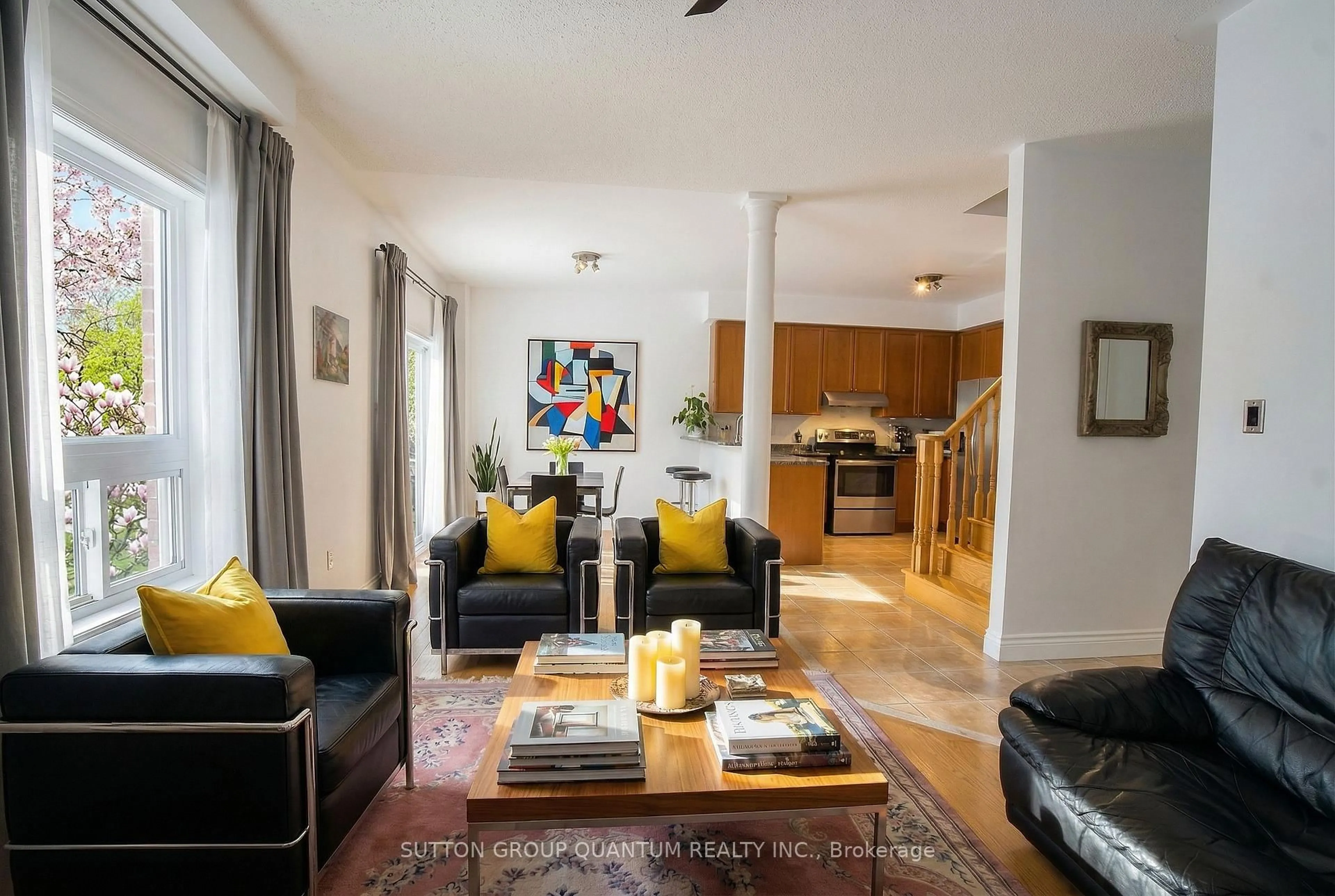 Living room with furniture, ceramic/tile floor for 491 Pettit Tr, Milton Ontario L9T 6N9