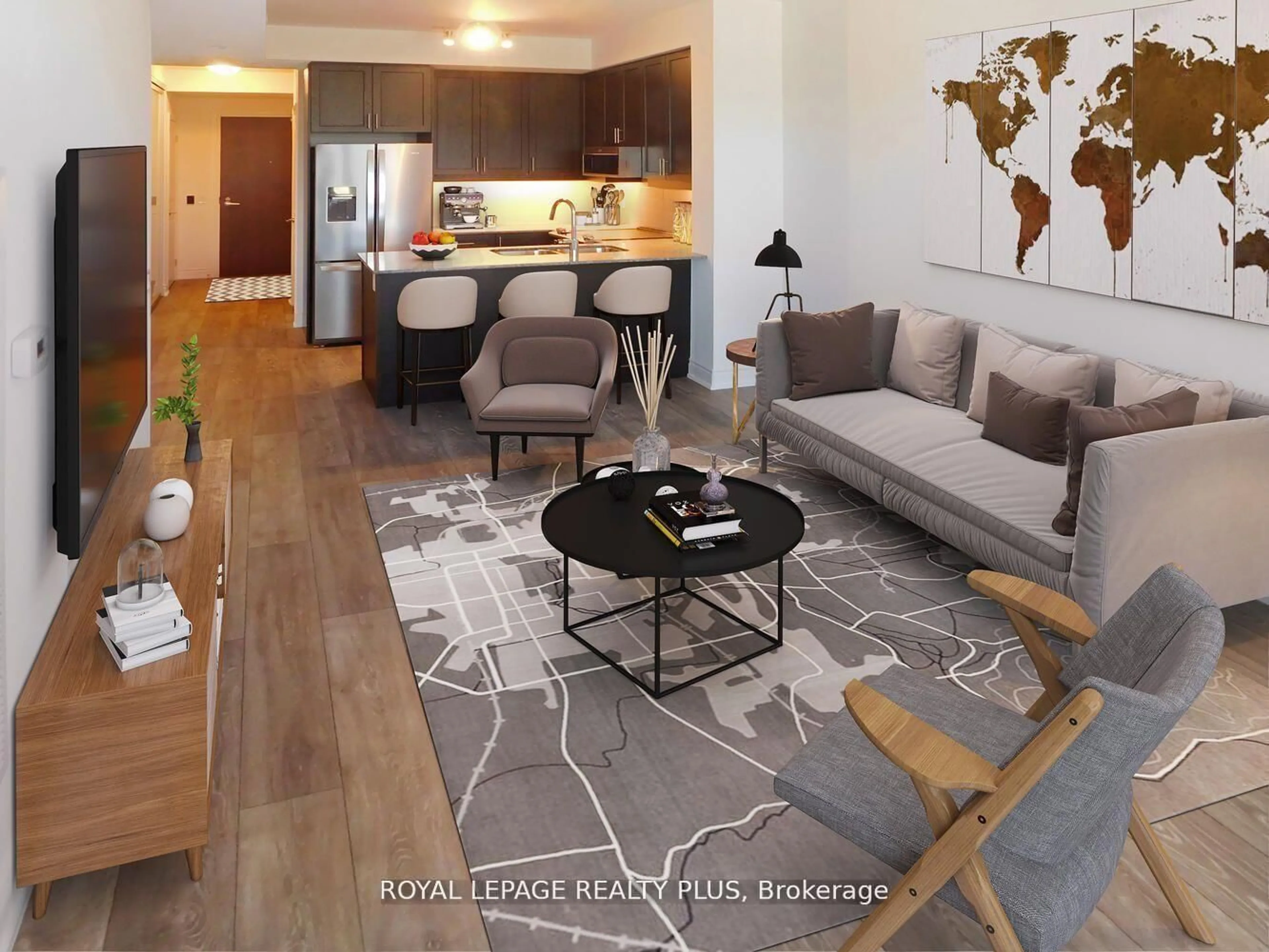 Living room with furniture, unknown for 1050 Main St #208, Milton Ontario L9T 6H7