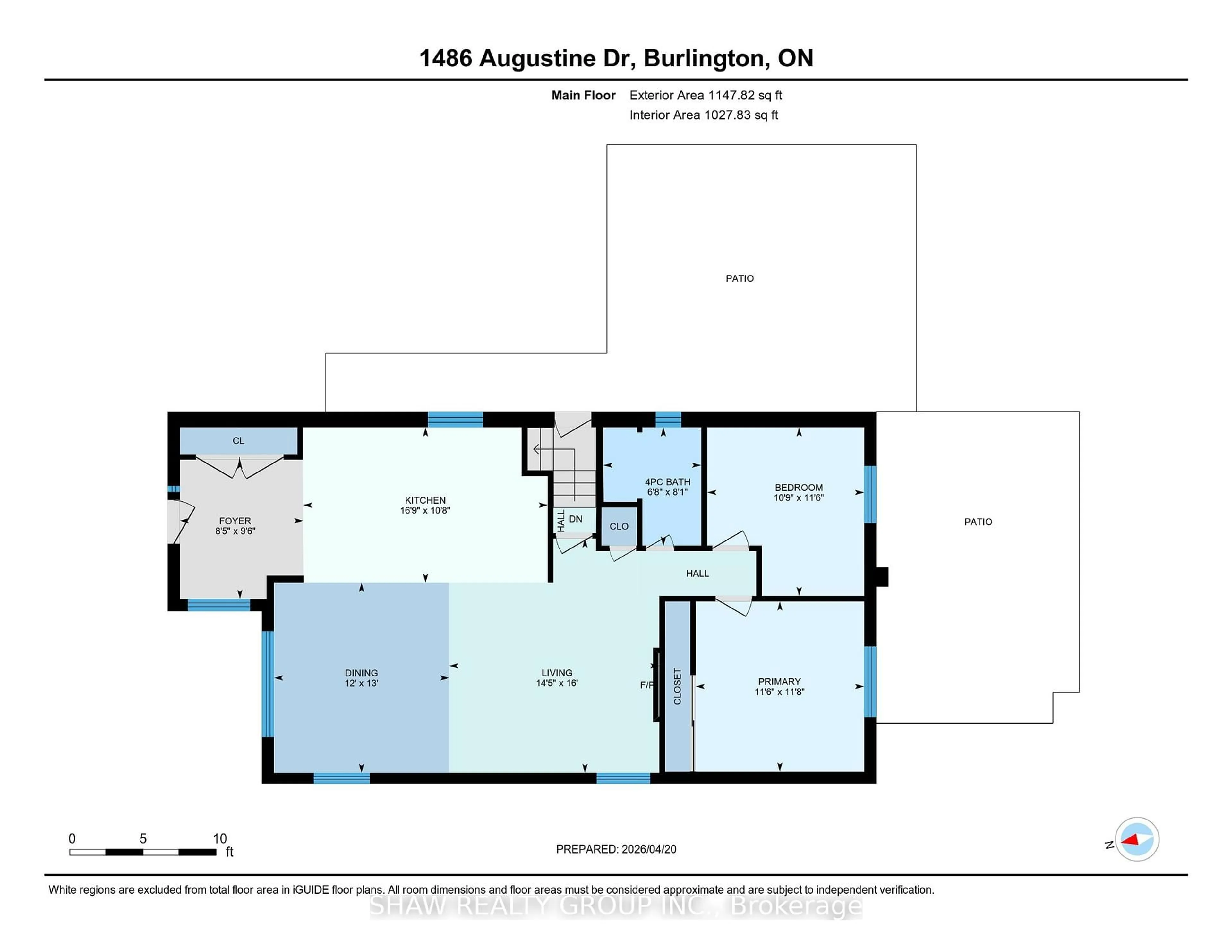Floor plan for 1486 Augustine Dr, Burlington Ontario L7P 2N2