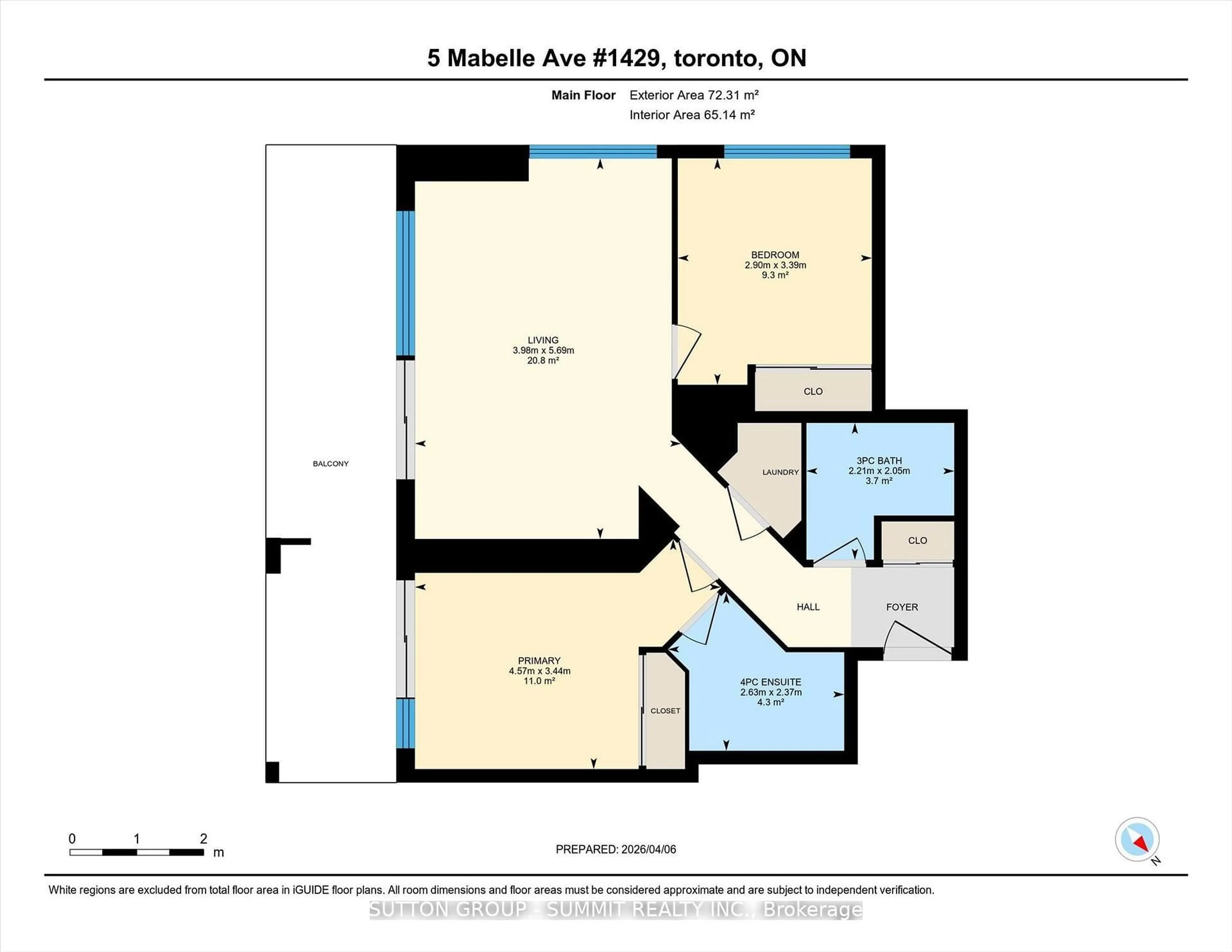 Floor plan for 5 Mabelle Ave #1429, Toronto Ontario M9A 0C8