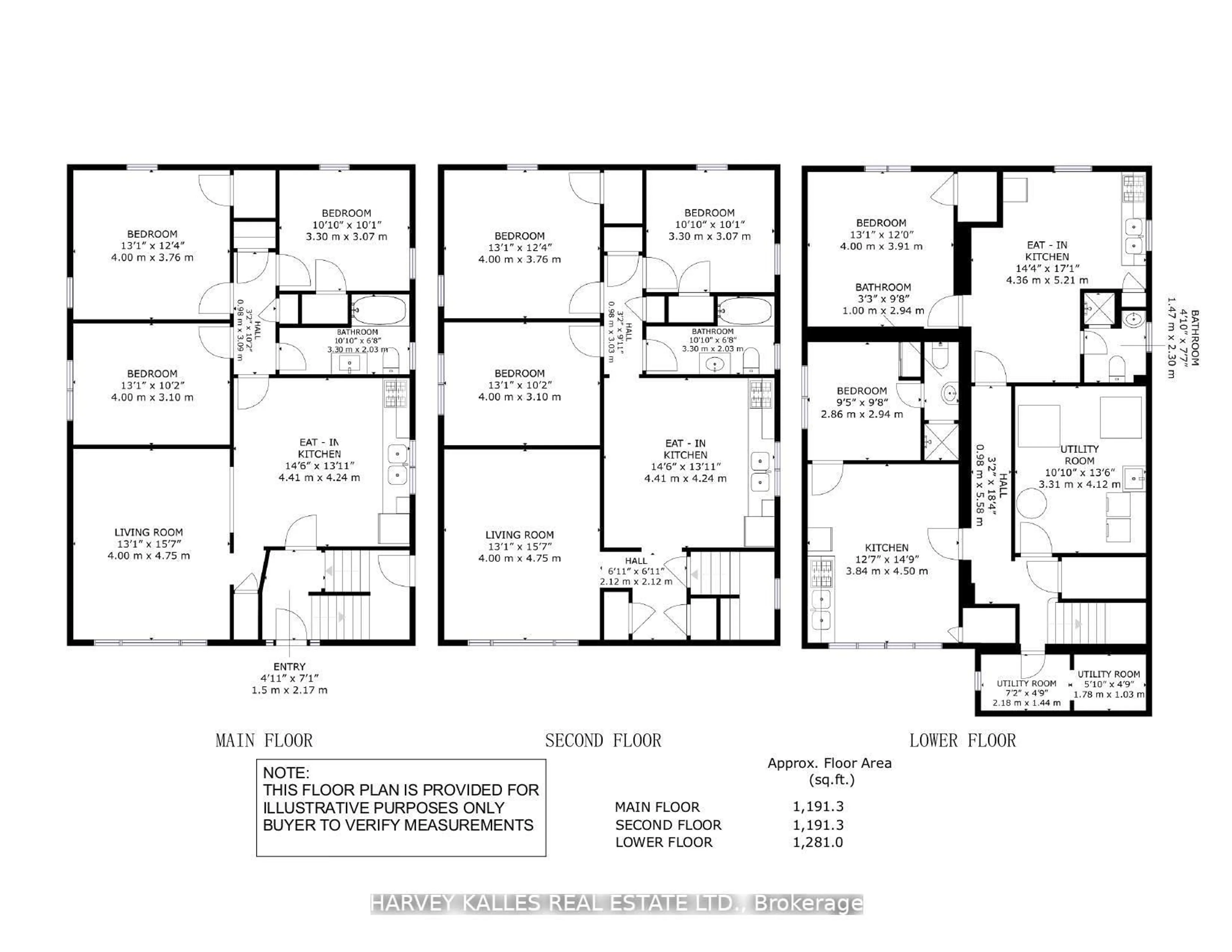 Floor plan for 40 Dominion Rd, Toronto Ontario M8W 1J7