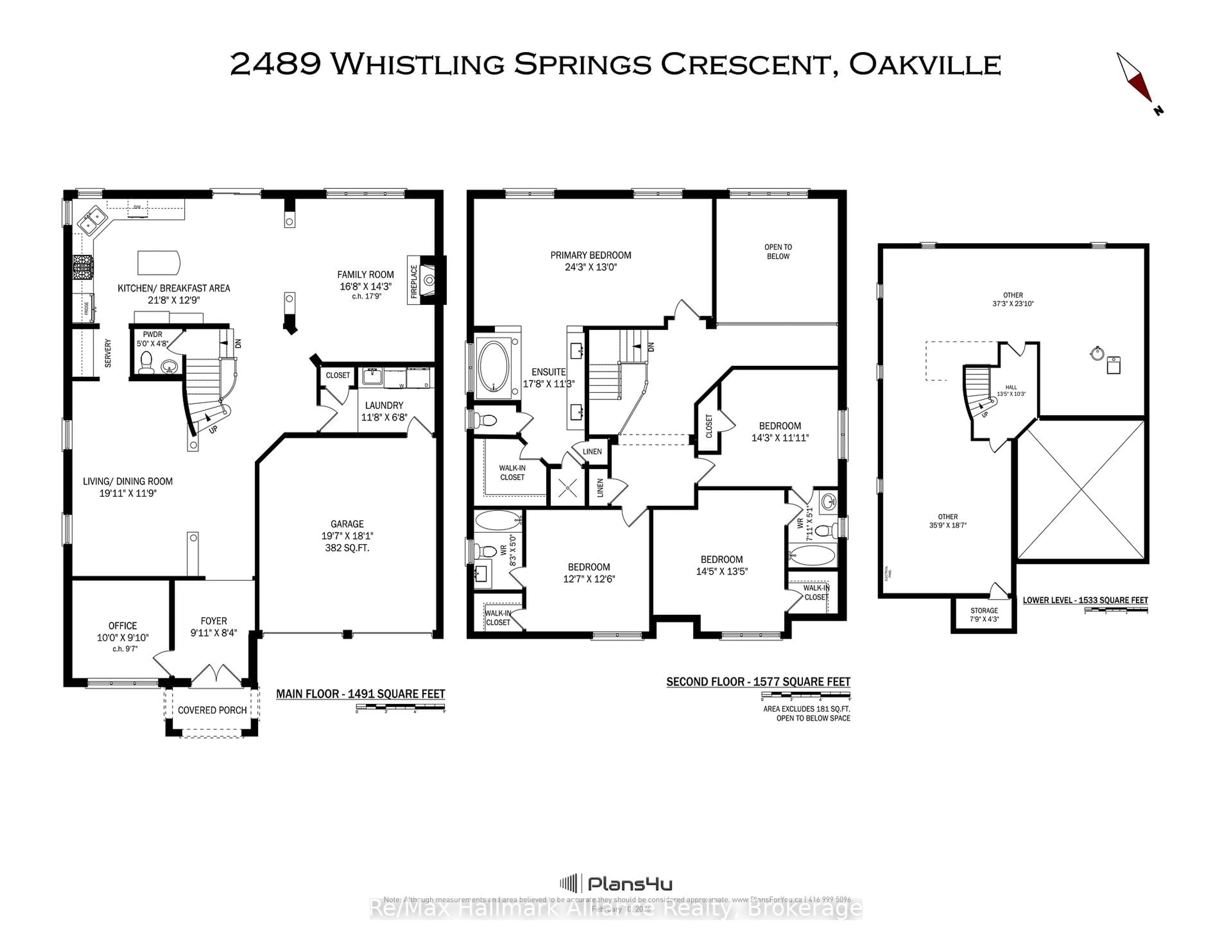 Floor plan for 2489 Whistling Springs Cres, Oakville Ontario L6M 5G3