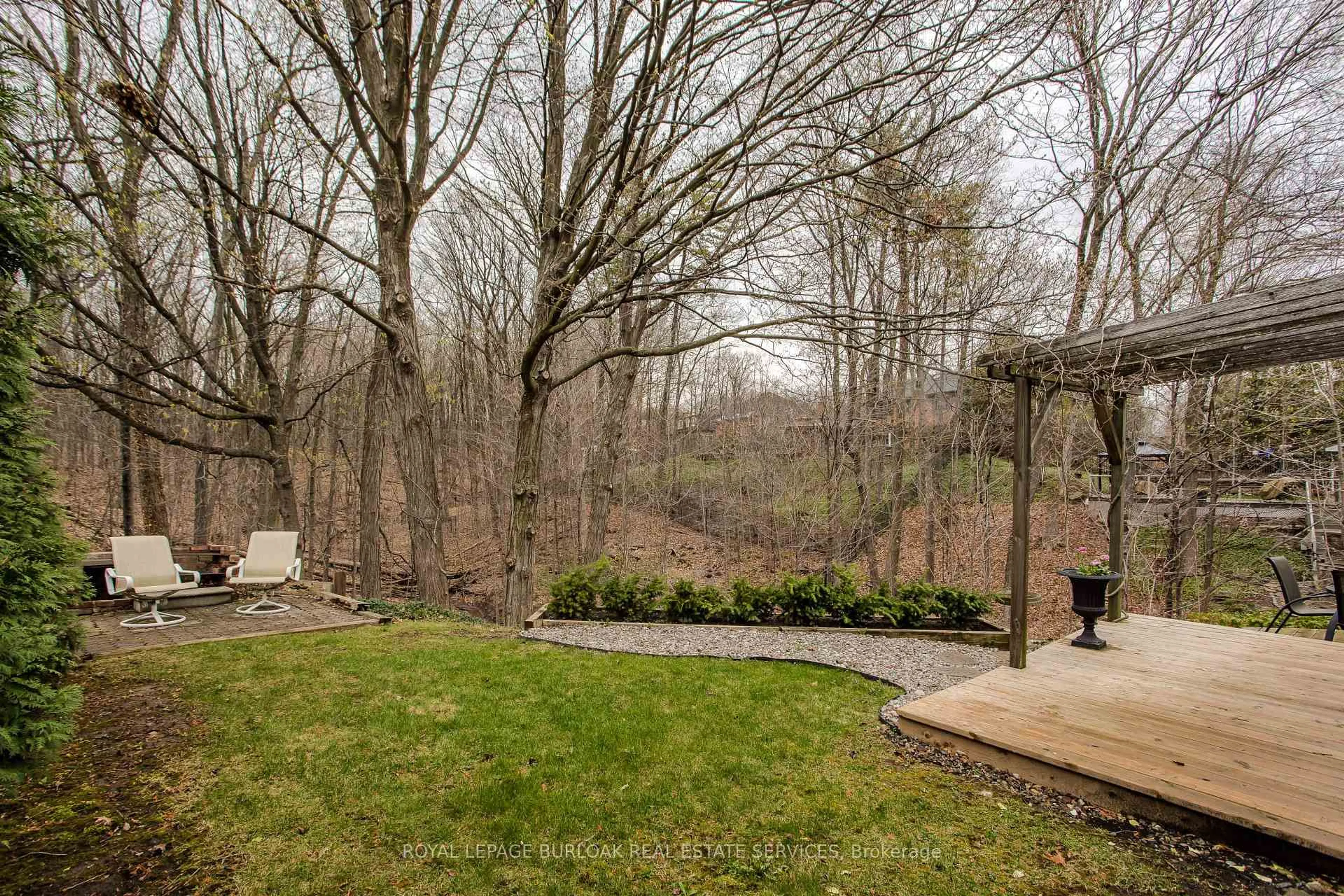 Patio, forest/trees view for 1141 Crofton Way, Burlington Ontario L7P 3A8