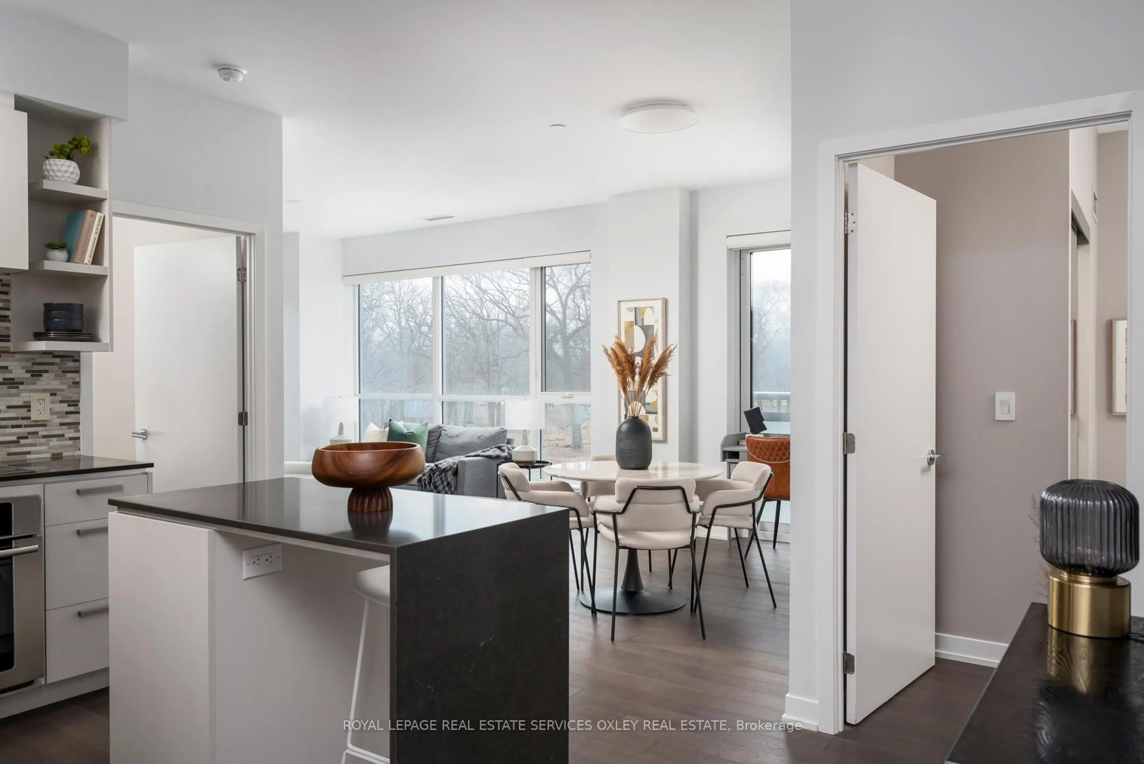 Open concept kitchen, ceramic/tile floor for 1830 Bloor St #312, Toronto Ontario M6P 0A2