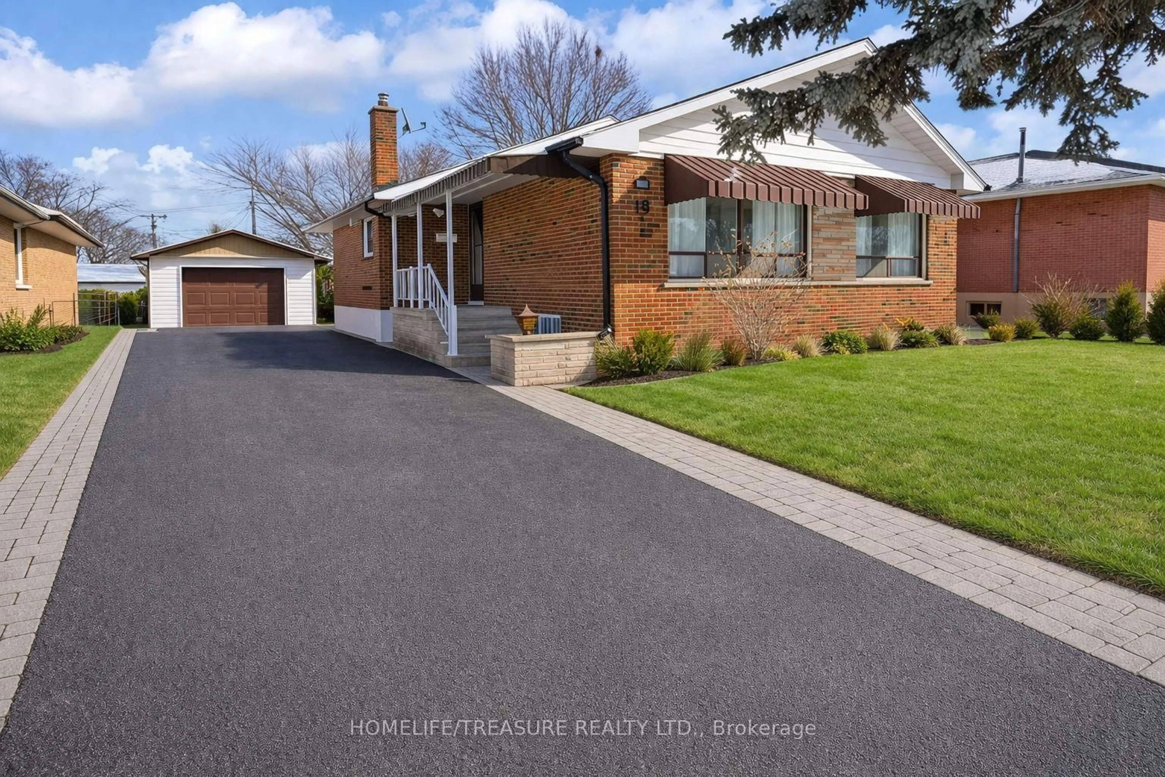 Home with brick exterior material, street for 19 BRAMPTON Rd, Toronto Ontario M9R 3J3