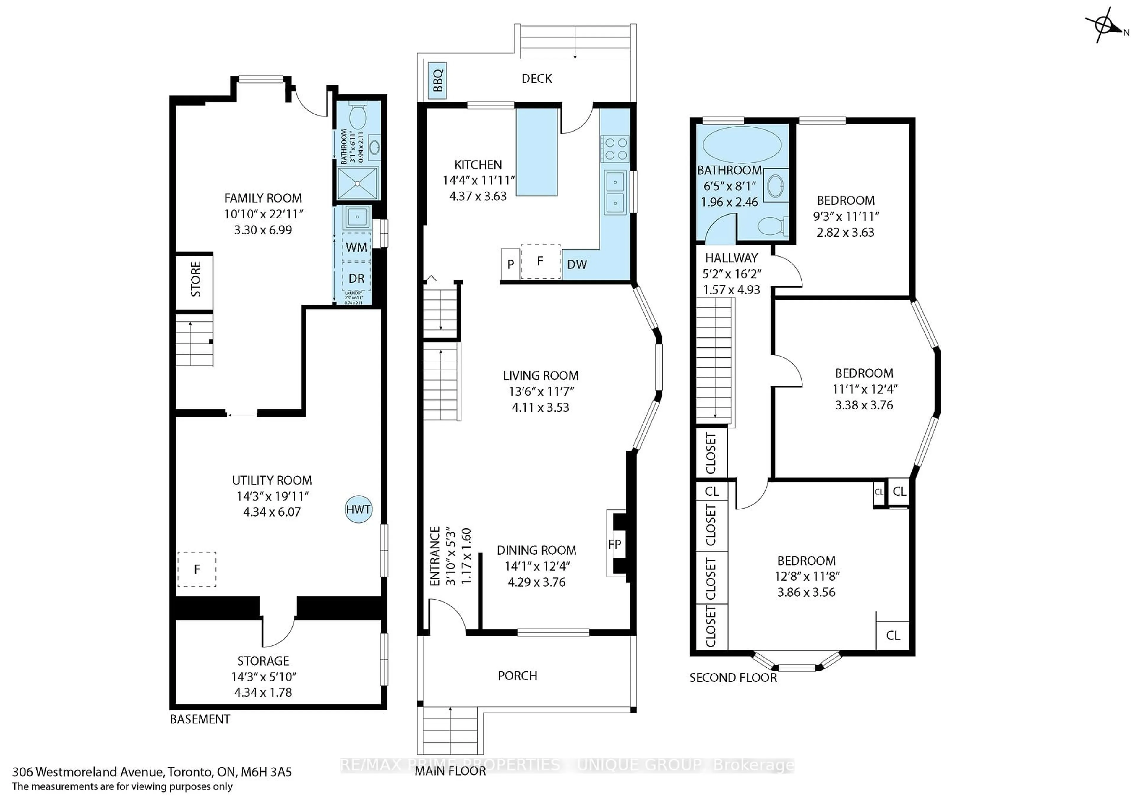 Floor plan for 306 Westmoreland Ave, Toronto Ontario M6H 3A5