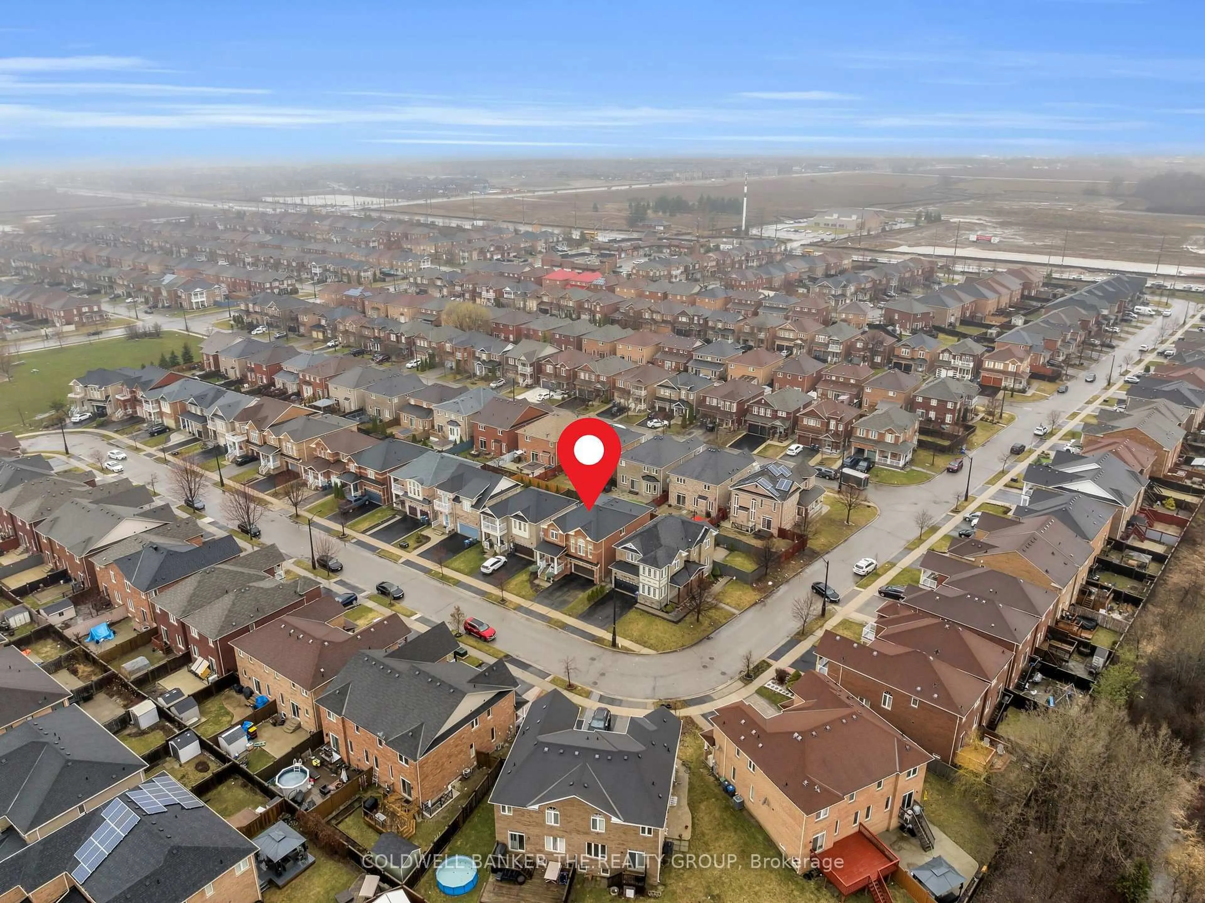 A pic from outside/outdoor area/front of a property/back of a property/a pic from drone, street for 54 Iceland Poppy Tr, Brampton Ontario L7A 0M9
