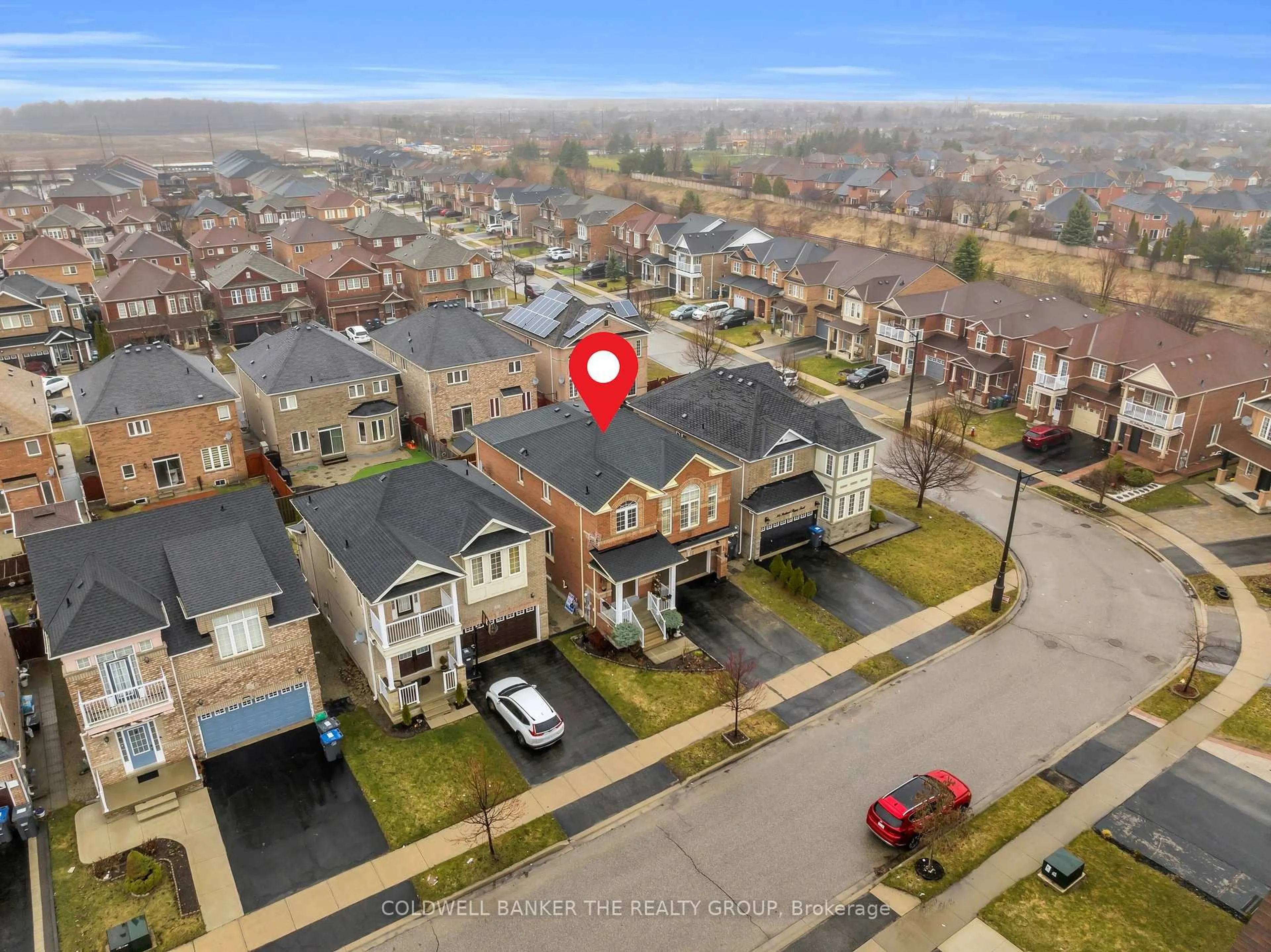 A pic from outside/outdoor area/front of a property/back of a property/a pic from drone, street for 54 Iceland Poppy Tr, Brampton Ontario L7A 0M9