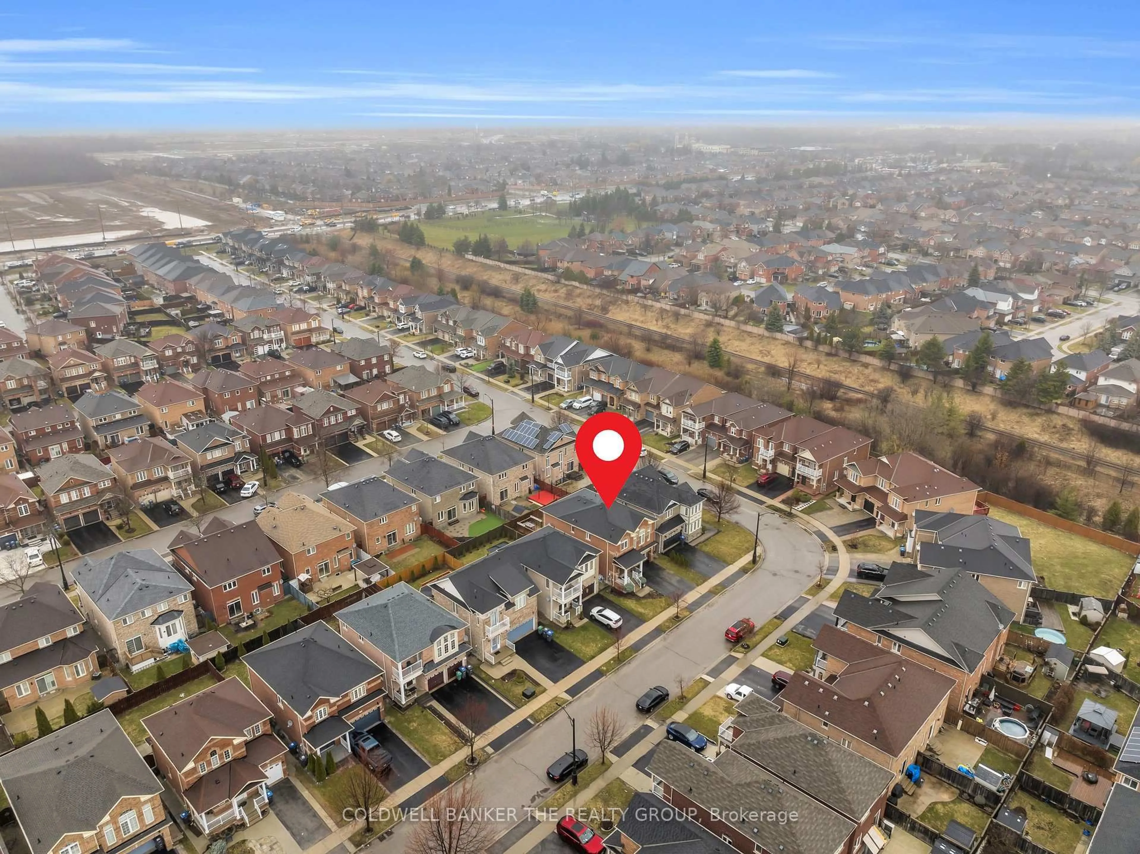 A pic from outside/outdoor area/front of a property/back of a property/a pic from drone, street for 54 Iceland Poppy Tr, Brampton Ontario L7A 0M9