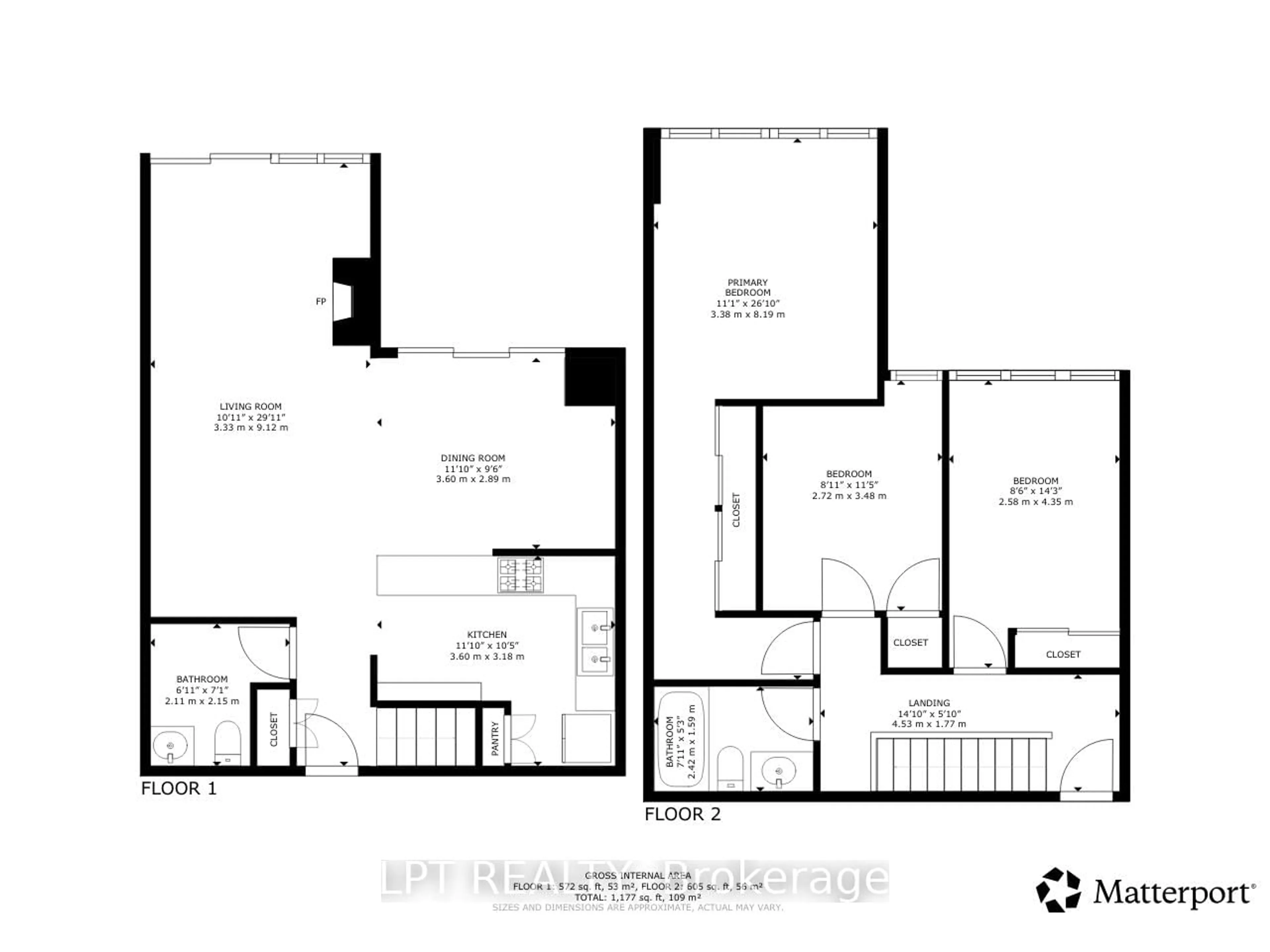 Floor plan for 1300 Marlborough Crt #534, Oakville Ontario L6H 2S2