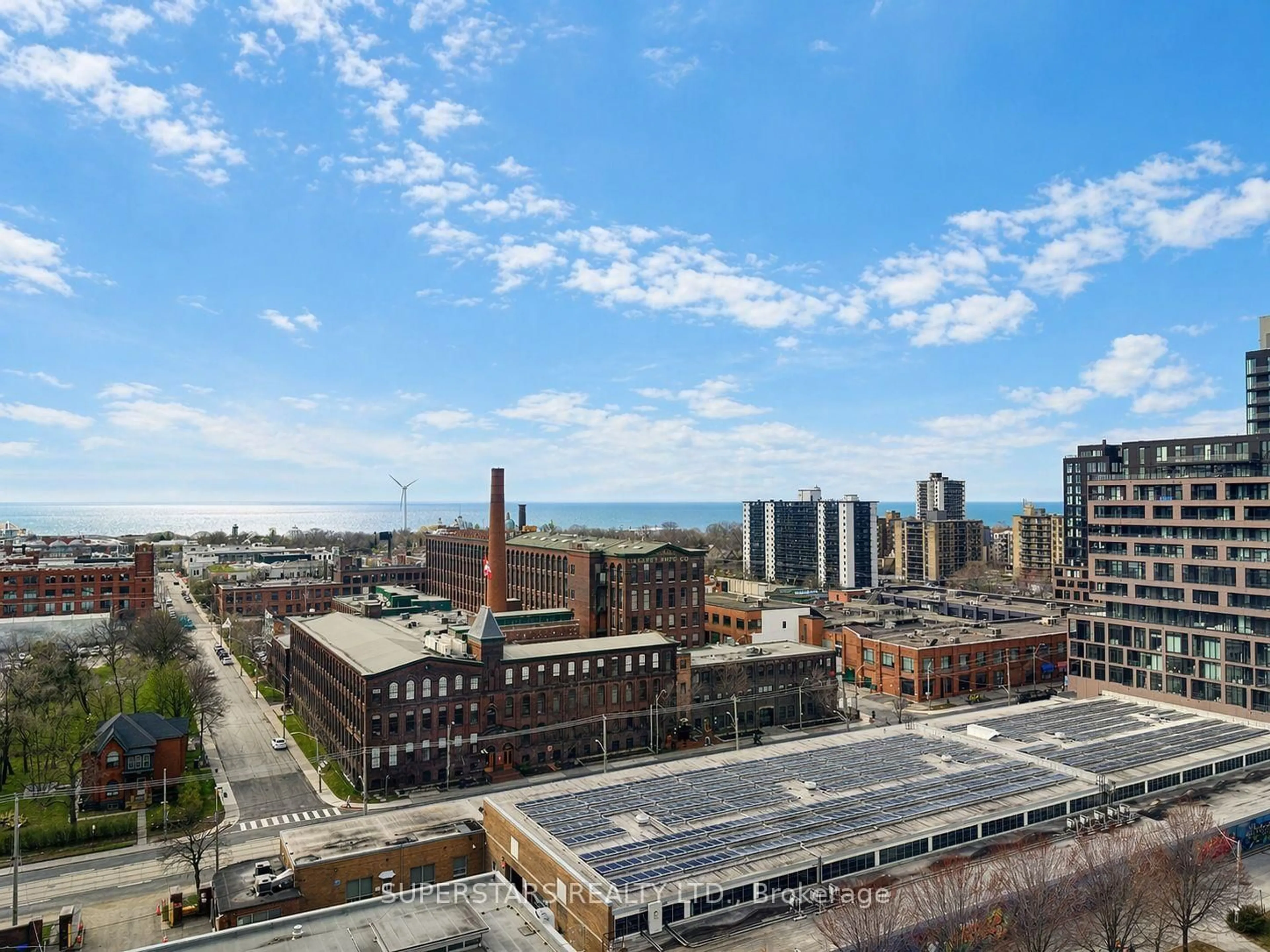 A pic from outside/outdoor area/front of a property/back of a property/a pic from drone, city buildings view from balcony for 38 Joe Shuster Way #1416, Toronto Ontario M6K 0A5