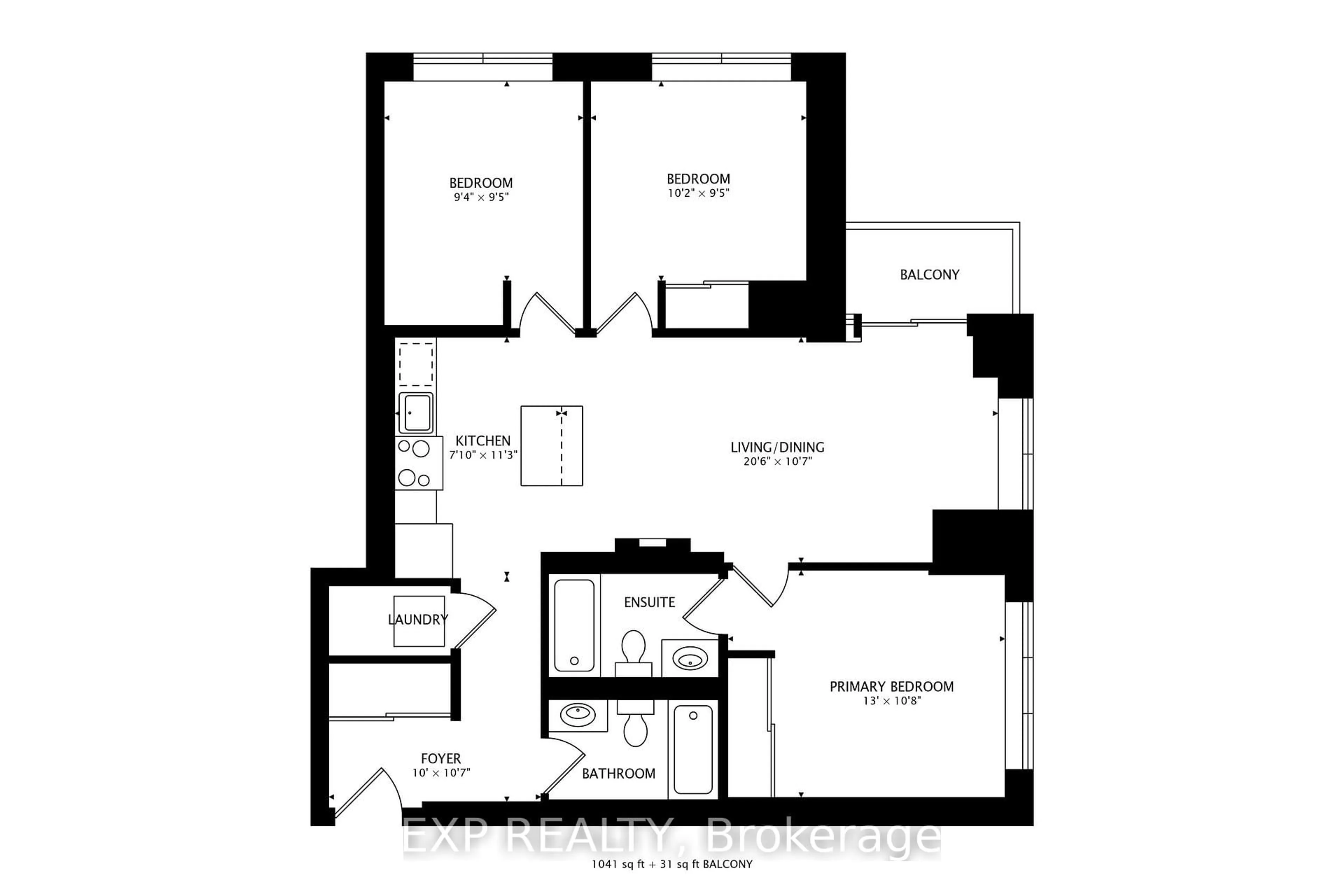 Floor plan for 10 Wilby Cres #1106, Toronto Ontario M9N 0B6