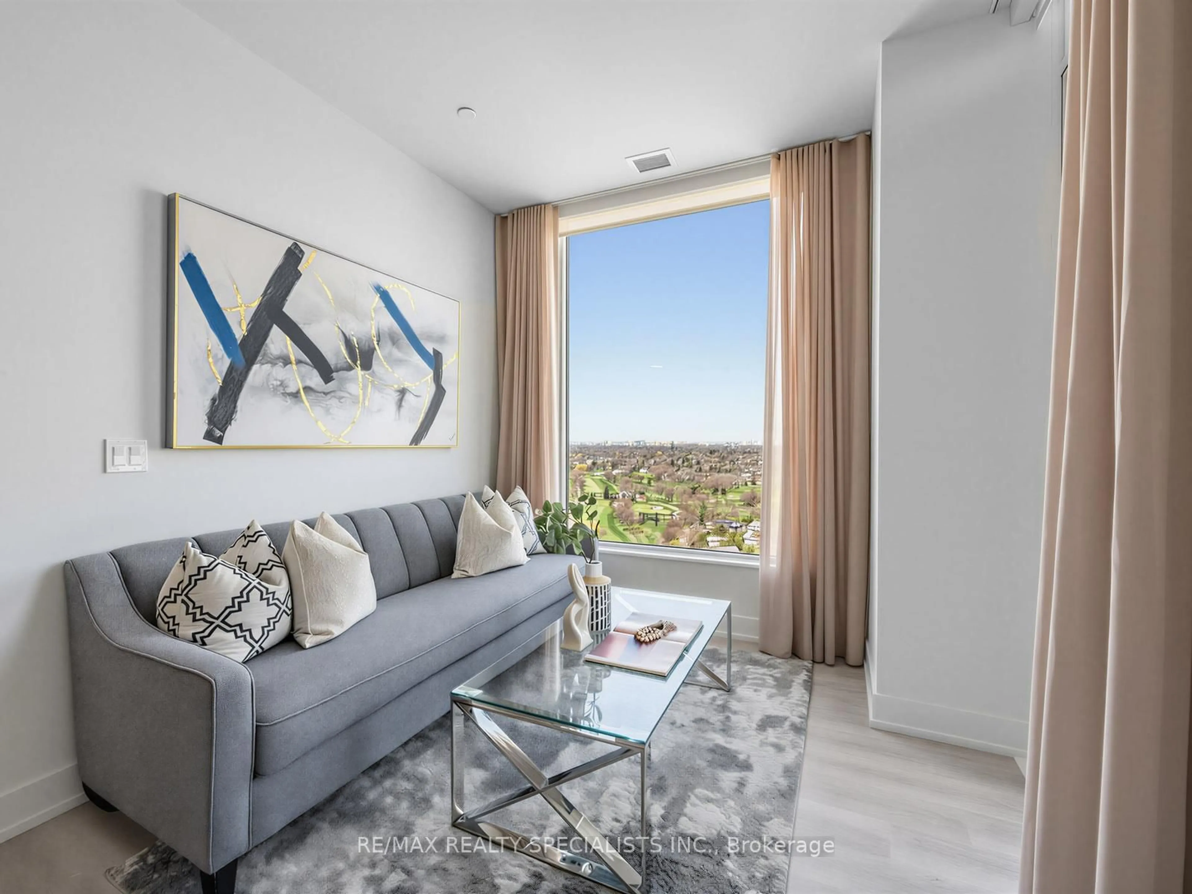 Living room with furniture, unknown for 60 Central Park Roadway #PH13, Toronto Ontario M9A 3K1