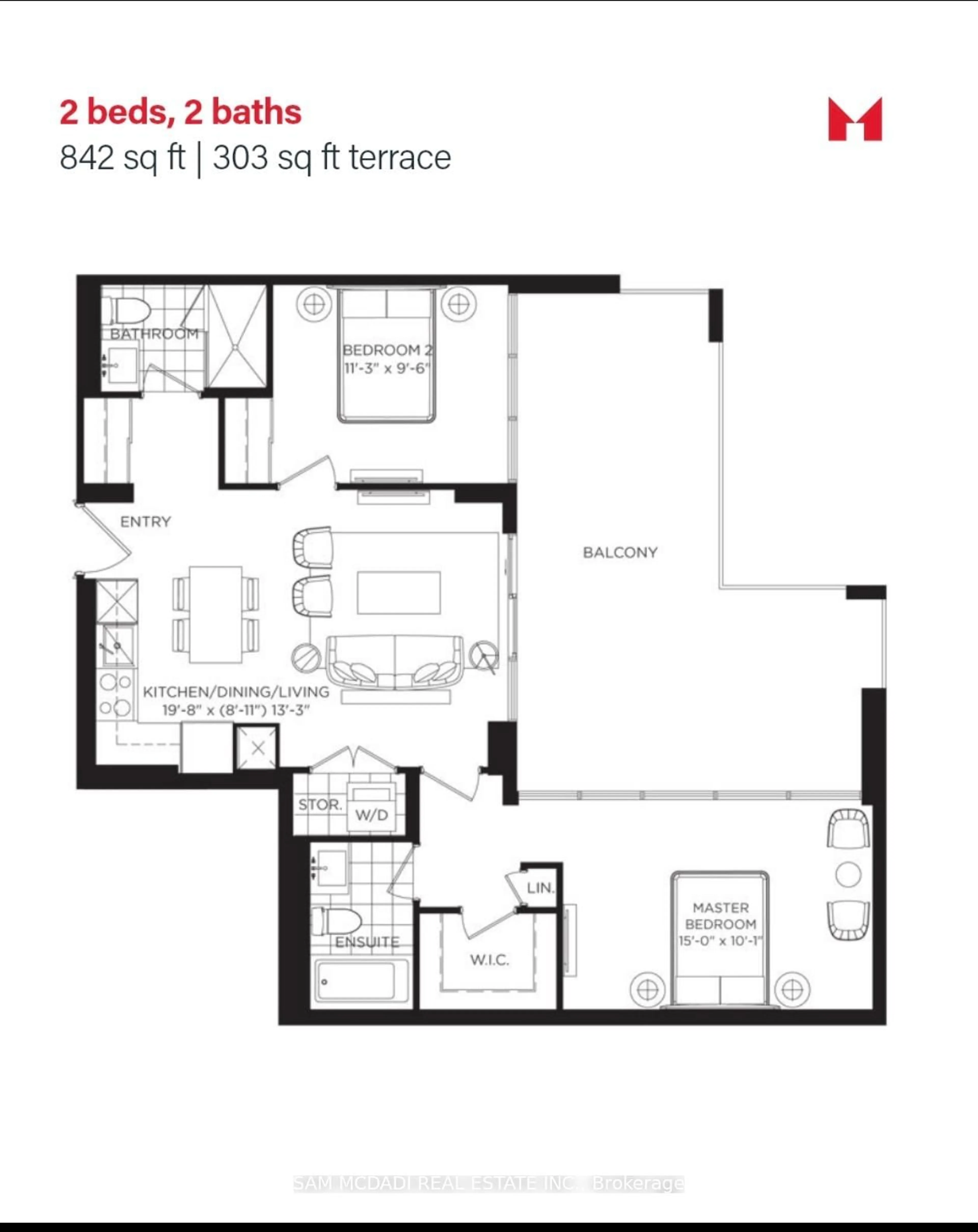 Floor plan for 4000 Eglinton Ave #306, Toronto Ontario M9A 4M2