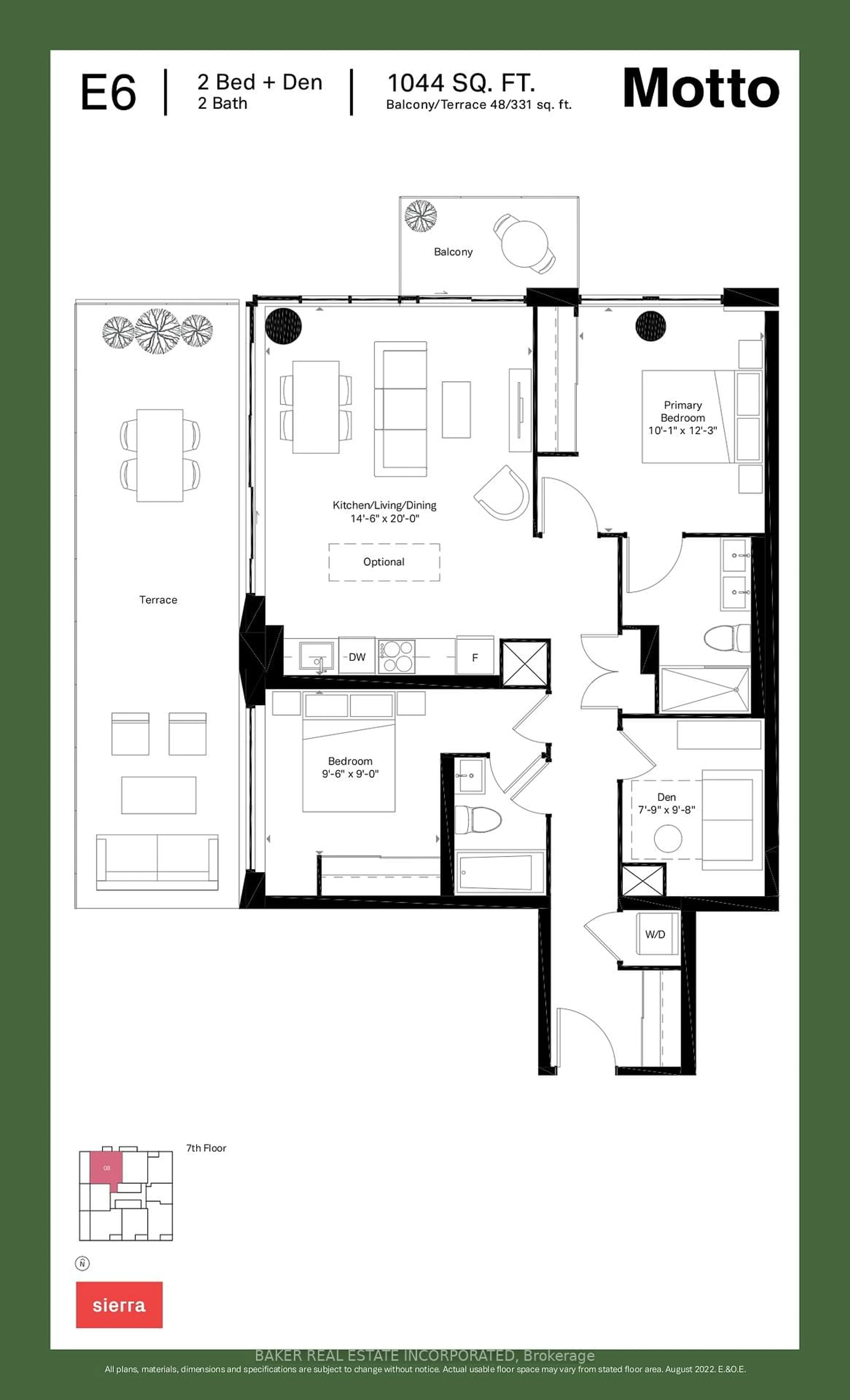Floor plan for 758 Dovercourt Rd #709, Toronto Ontario M6H 0G7