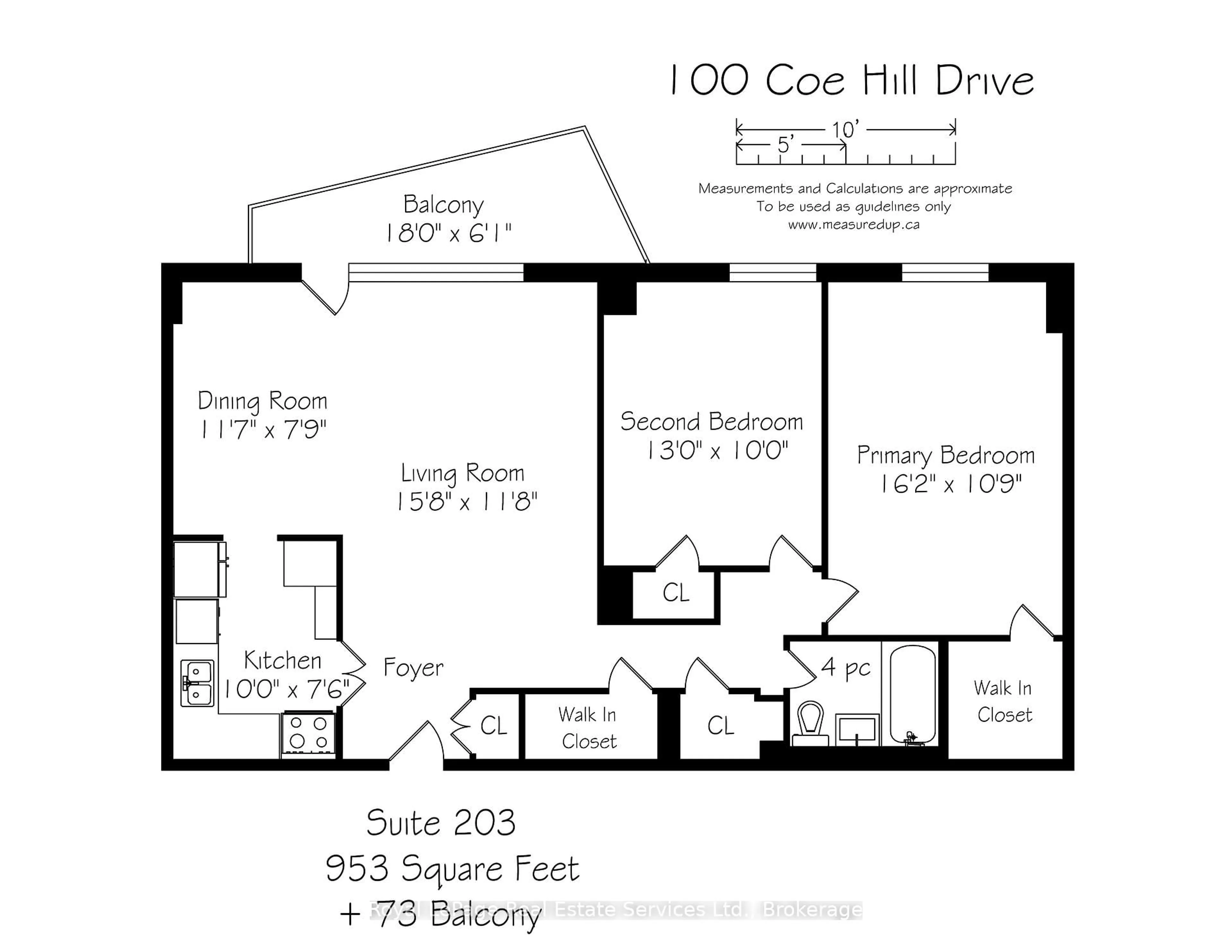 Floor plan for 100 Coe Hill Dr #203, Toronto Ontario M6S 3E1