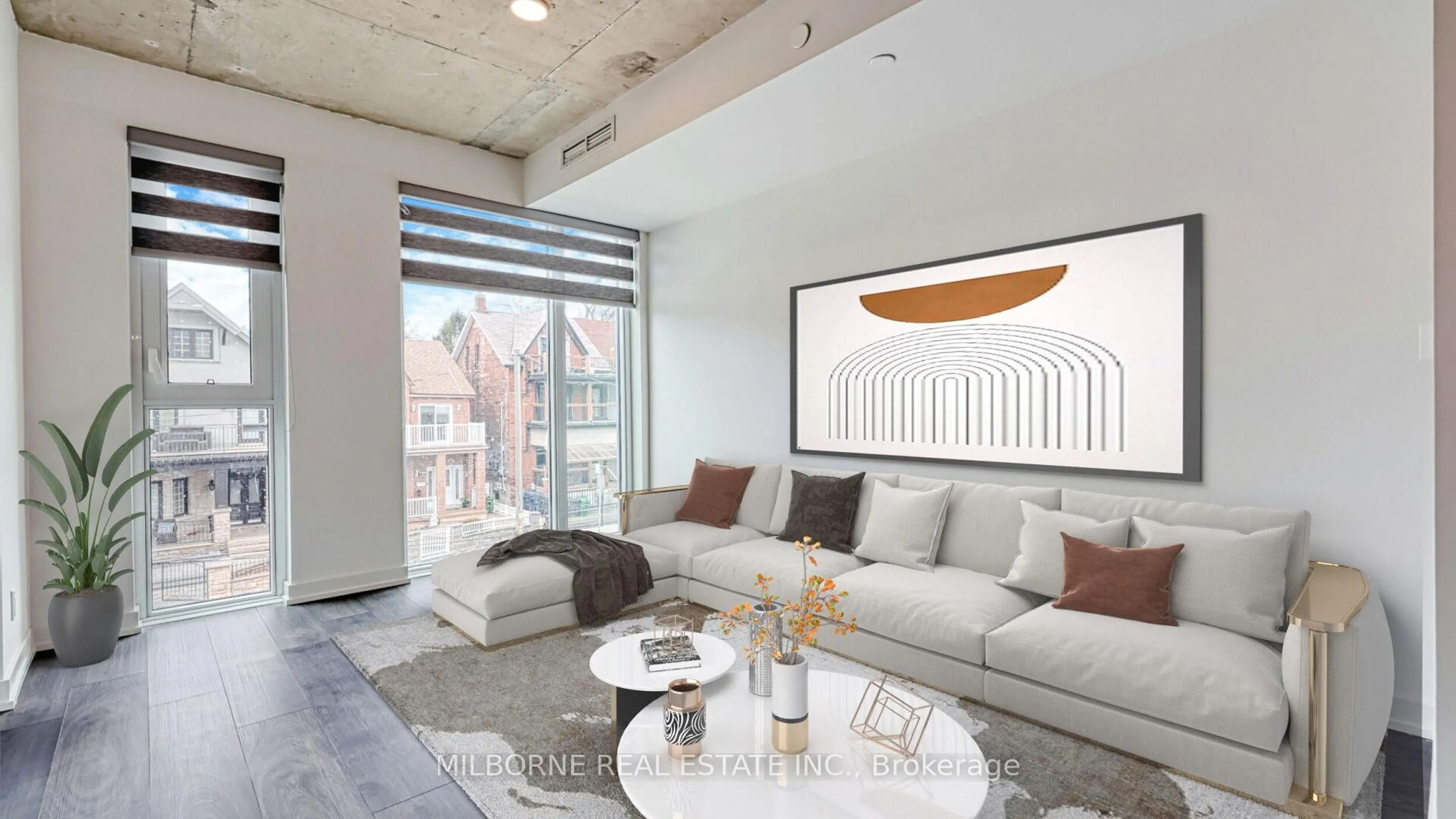 Living room with furniture, unknown for 57 Brock Ave #206, Toronto Ontario M3H 3N2