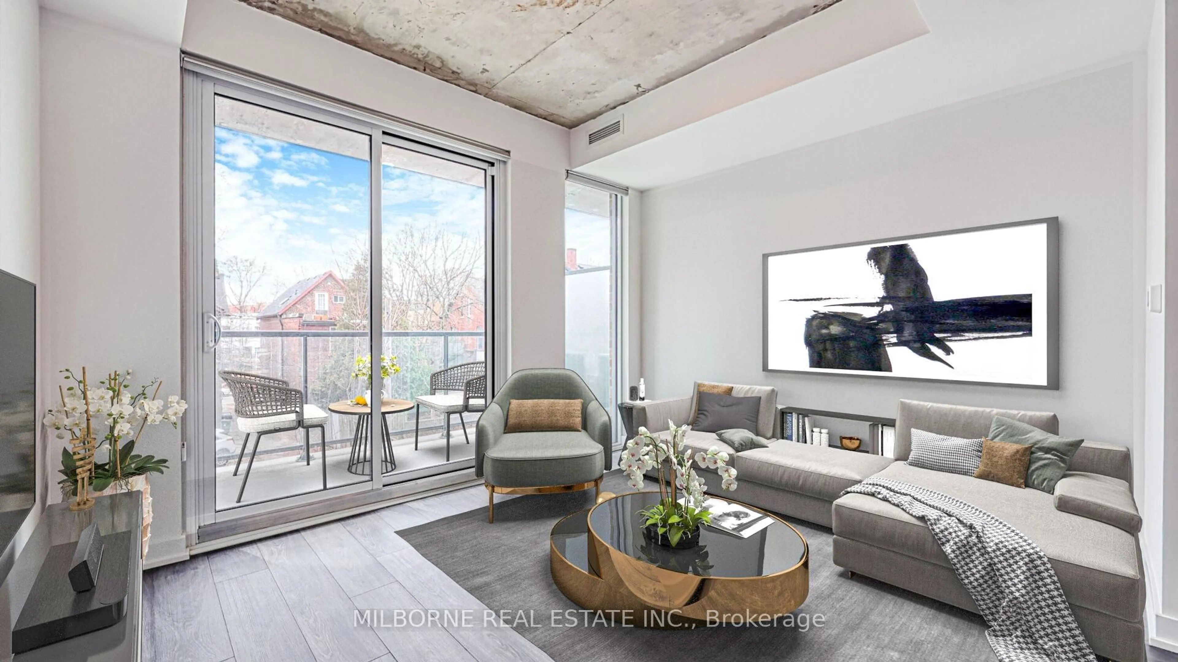 Living room with furniture, unknown for 57 Brock Ave #213, Toronto Ontario M3H 3N2