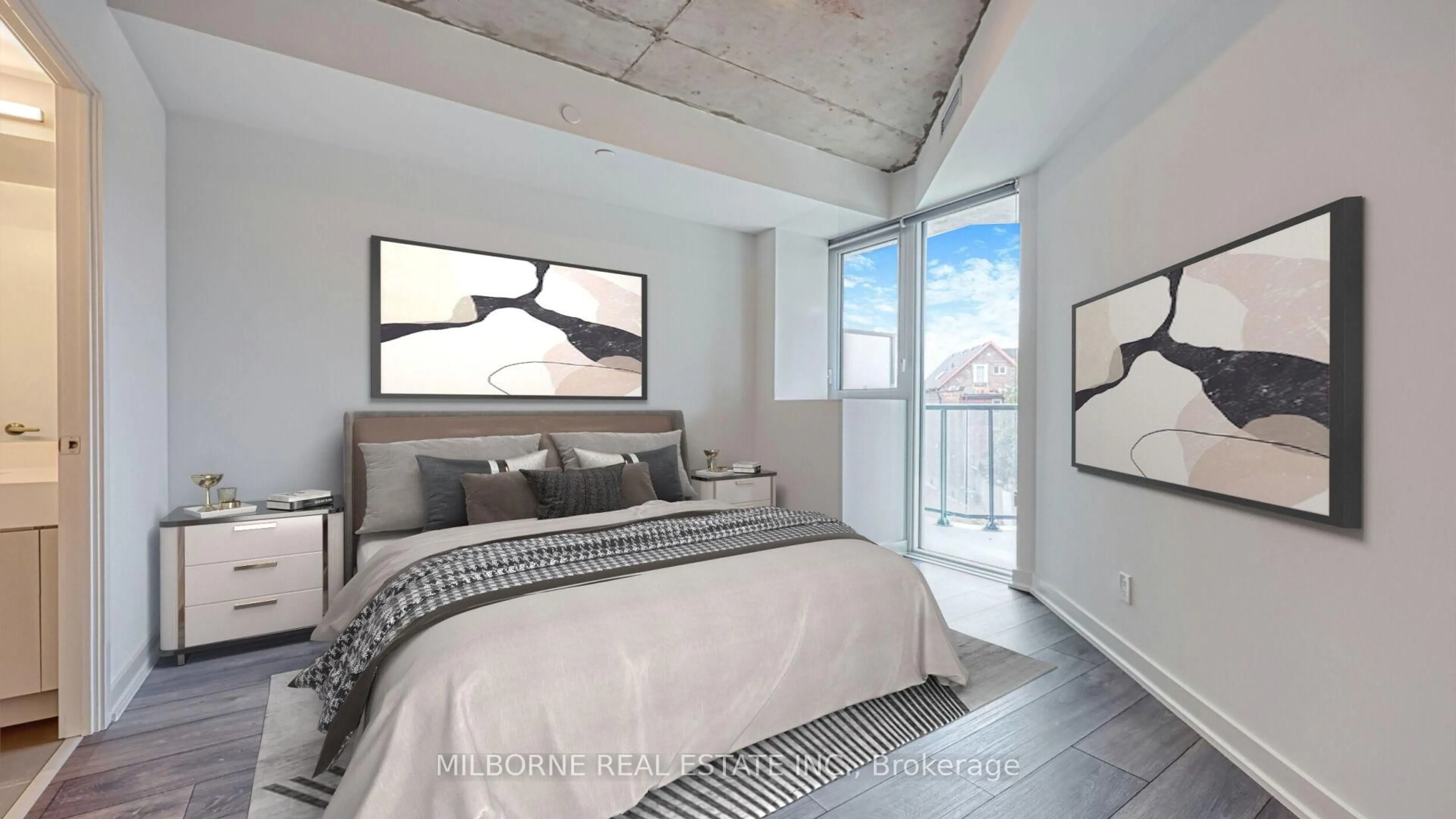 Bedroom with bed, unknown for 57 Brock Ave #213, Toronto Ontario M3H 3N2