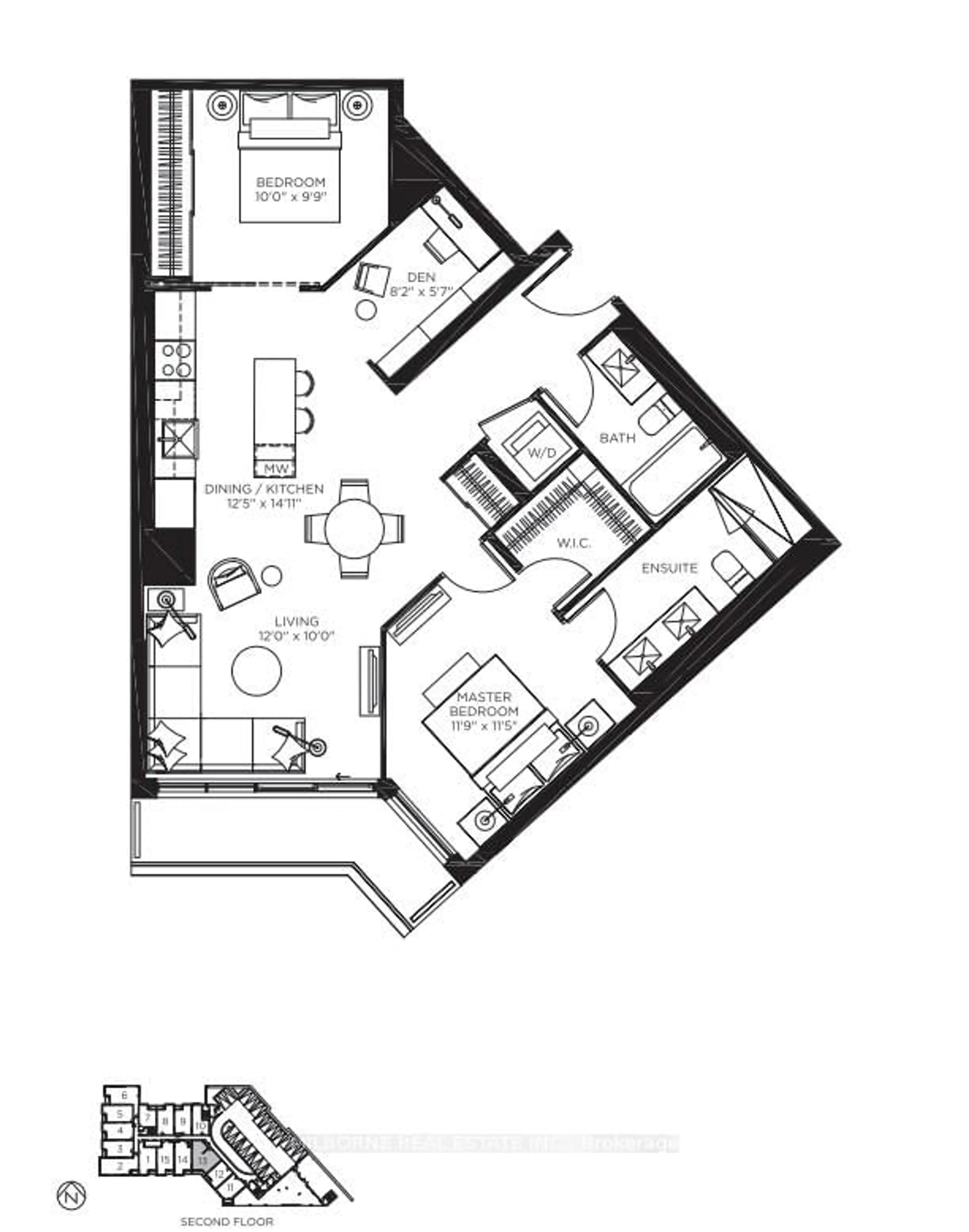 Floor plan for 57 Brock Ave #213, Toronto Ontario M3H 3N2