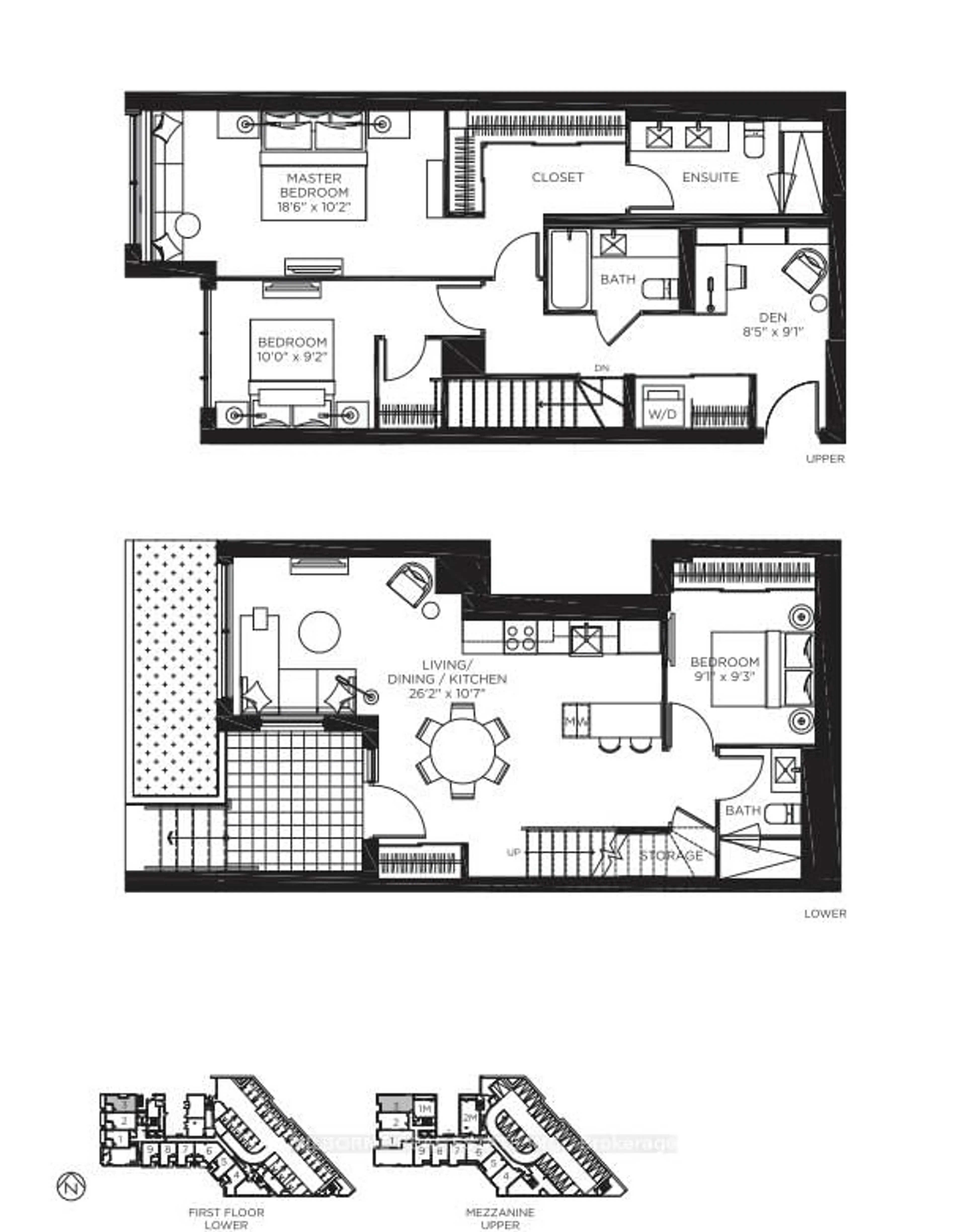 Floor plan for 57 Brock Ave #TH 103, Toronto Ontario M3H 3N2