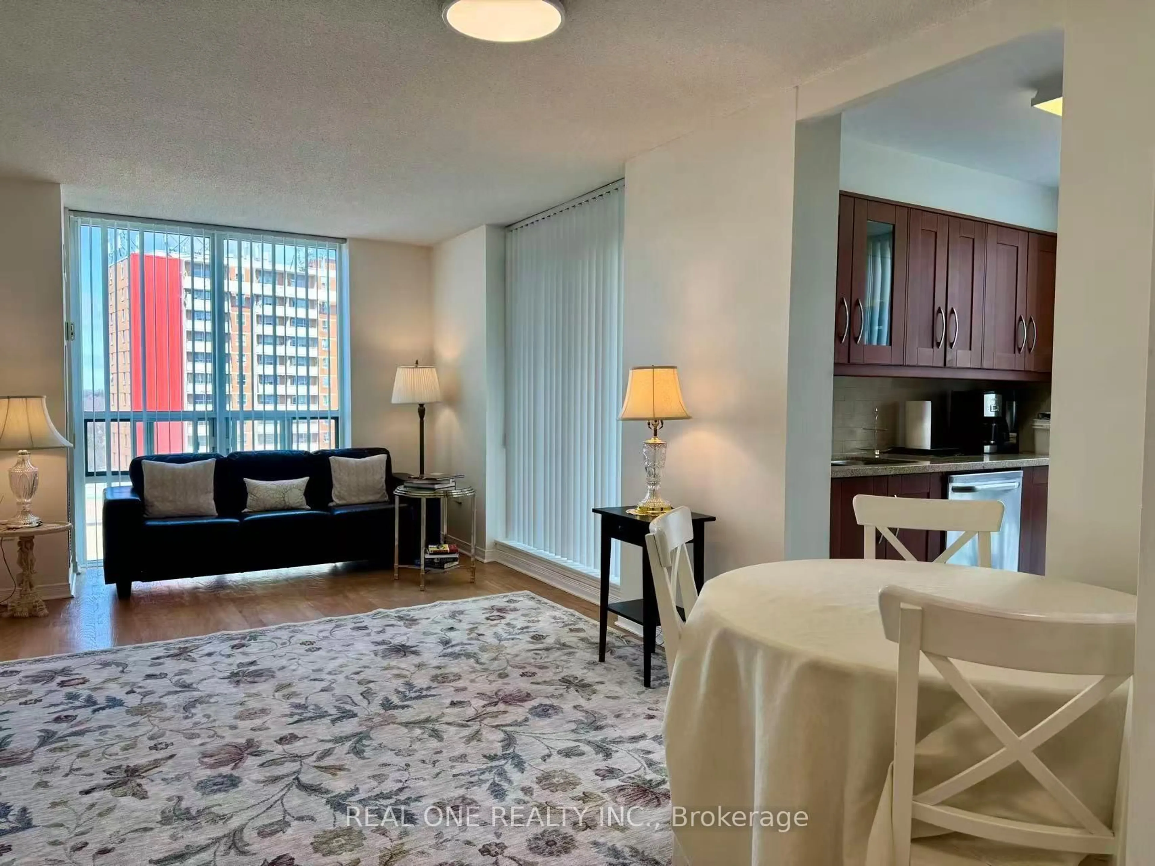 Living room with furniture, unknown for 15 Michael Power Pl #1507, Toronto Ontario M9A 5G4