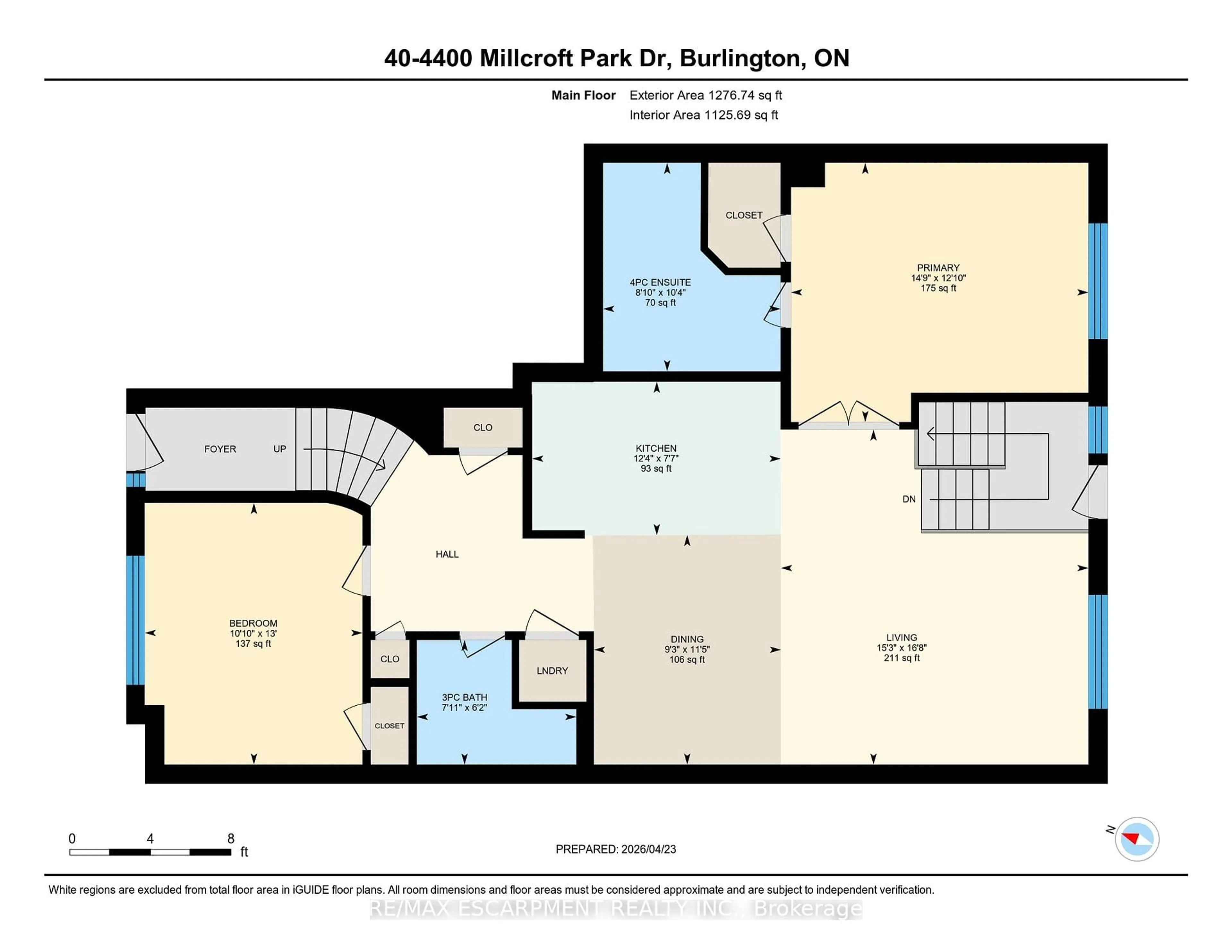 Floor plan for 4400 MILLCROFT PARK Dr #40, Burlington Ontario L7M 5B5