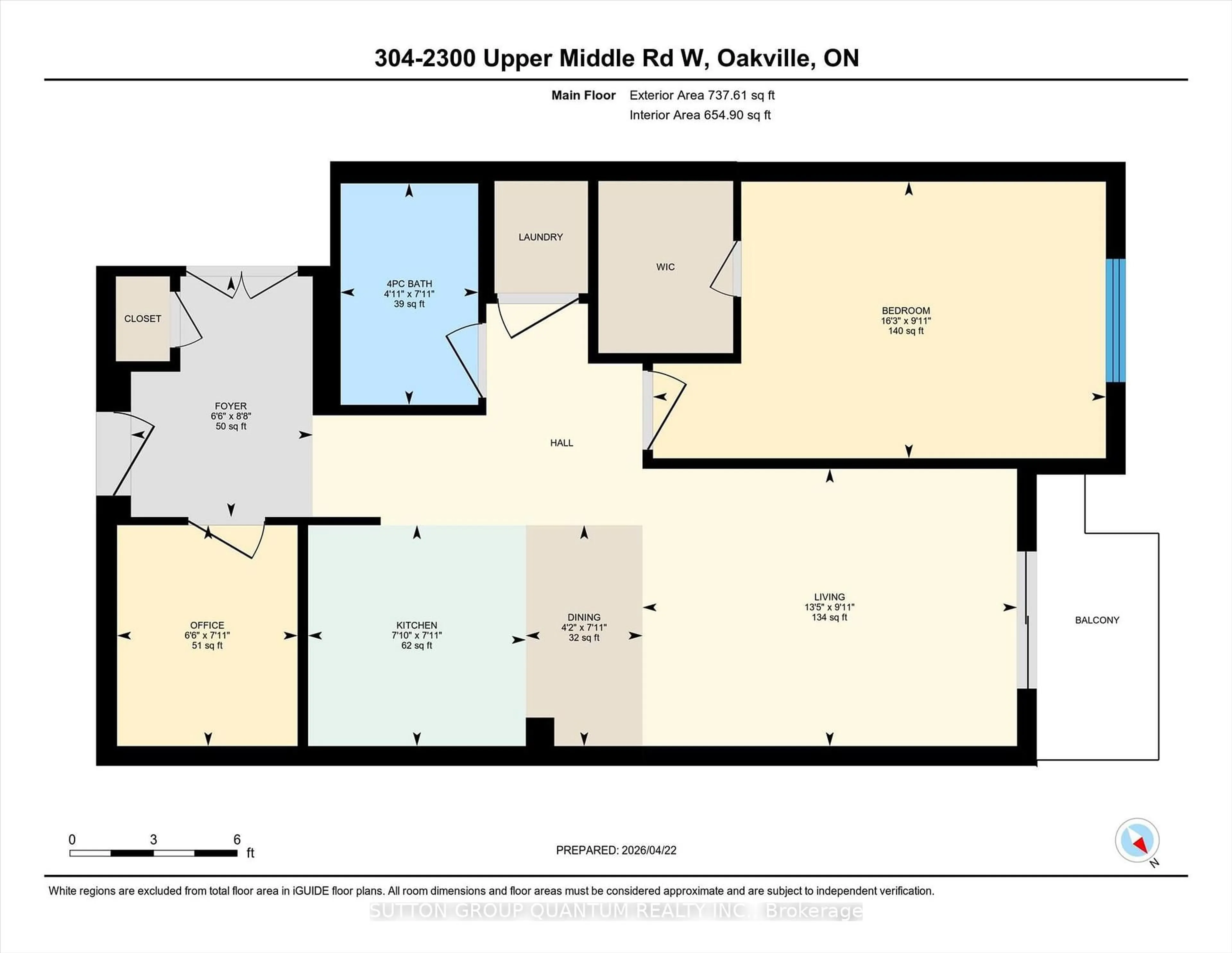 Floor plan for 2300 Upper Middle Rd #304, Oakville Ontario L6M 0T4