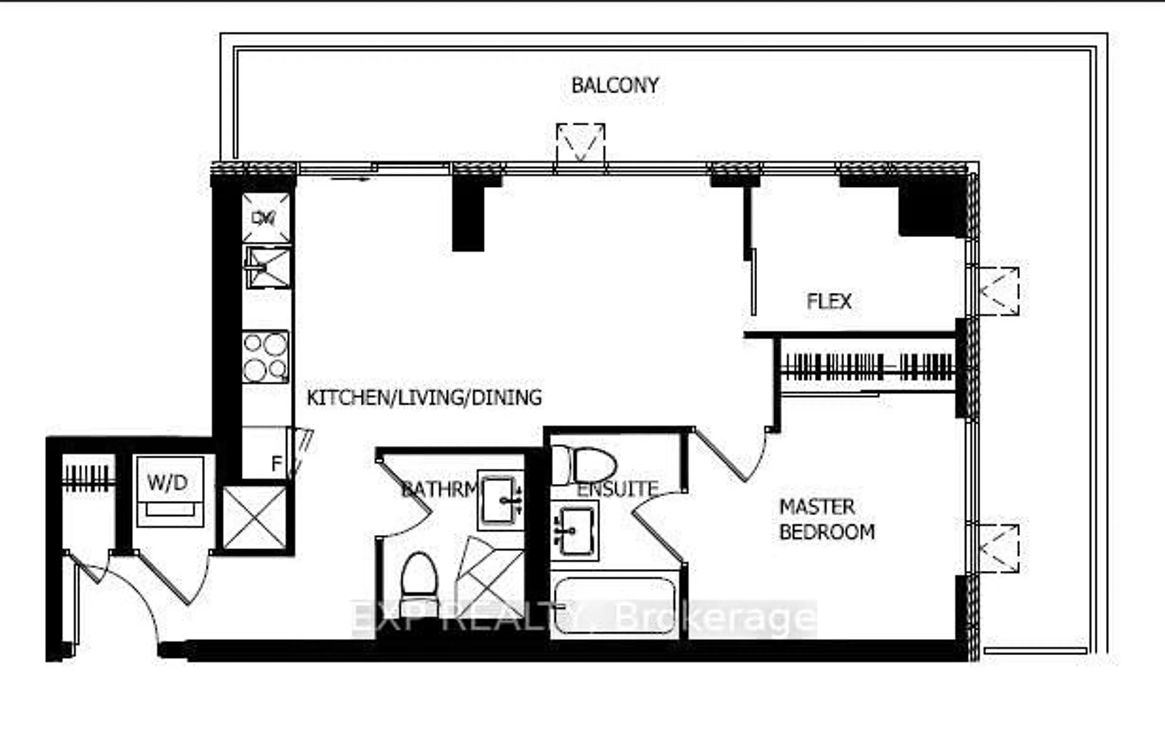 Floor plan for 215 Veterans Dr #509, Brampton Ontario L7A 4S6