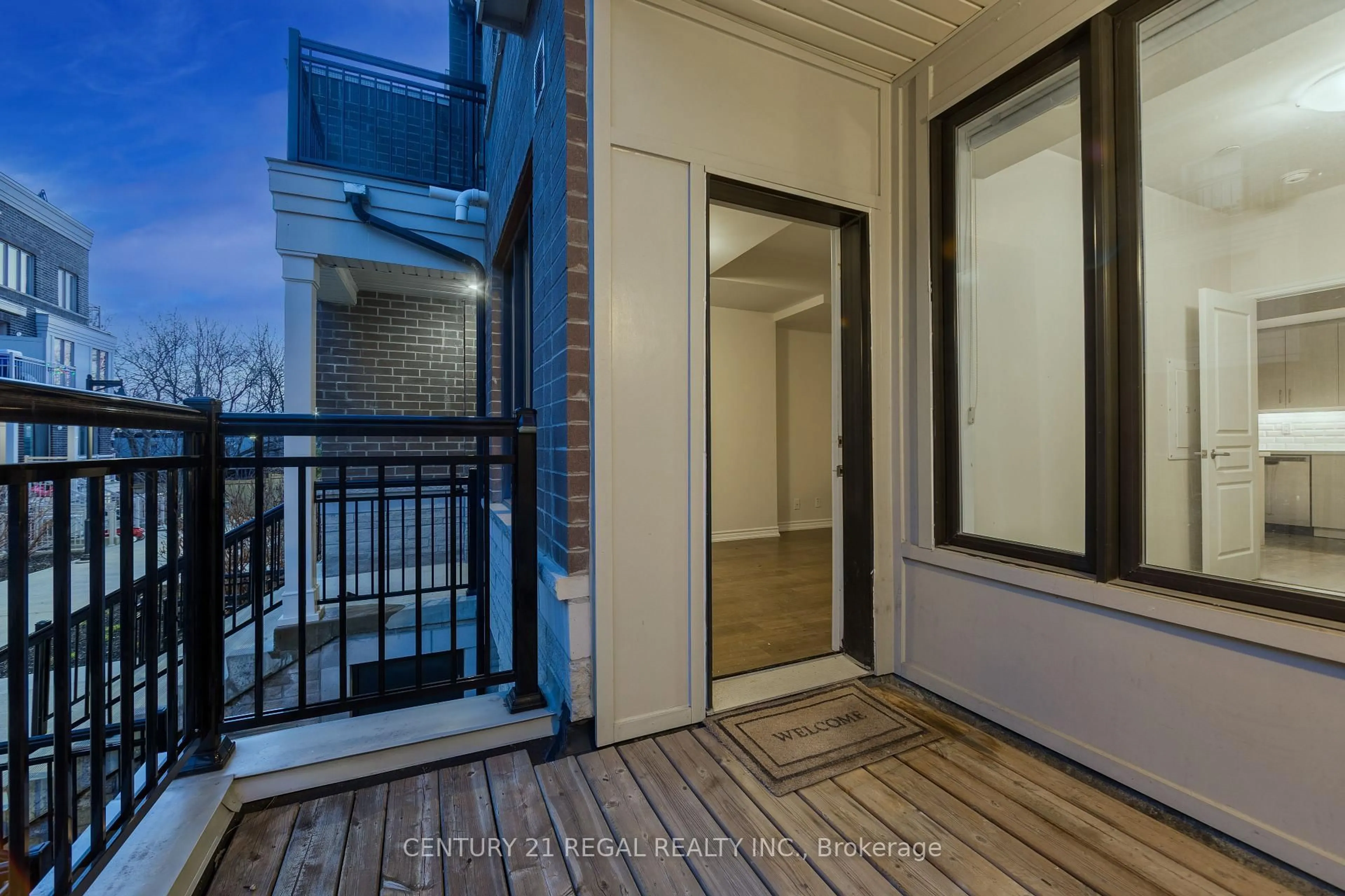 Balcony in the apartment, street for 150 Long Branch Ave #21, Toronto Ontario M8W 0A9