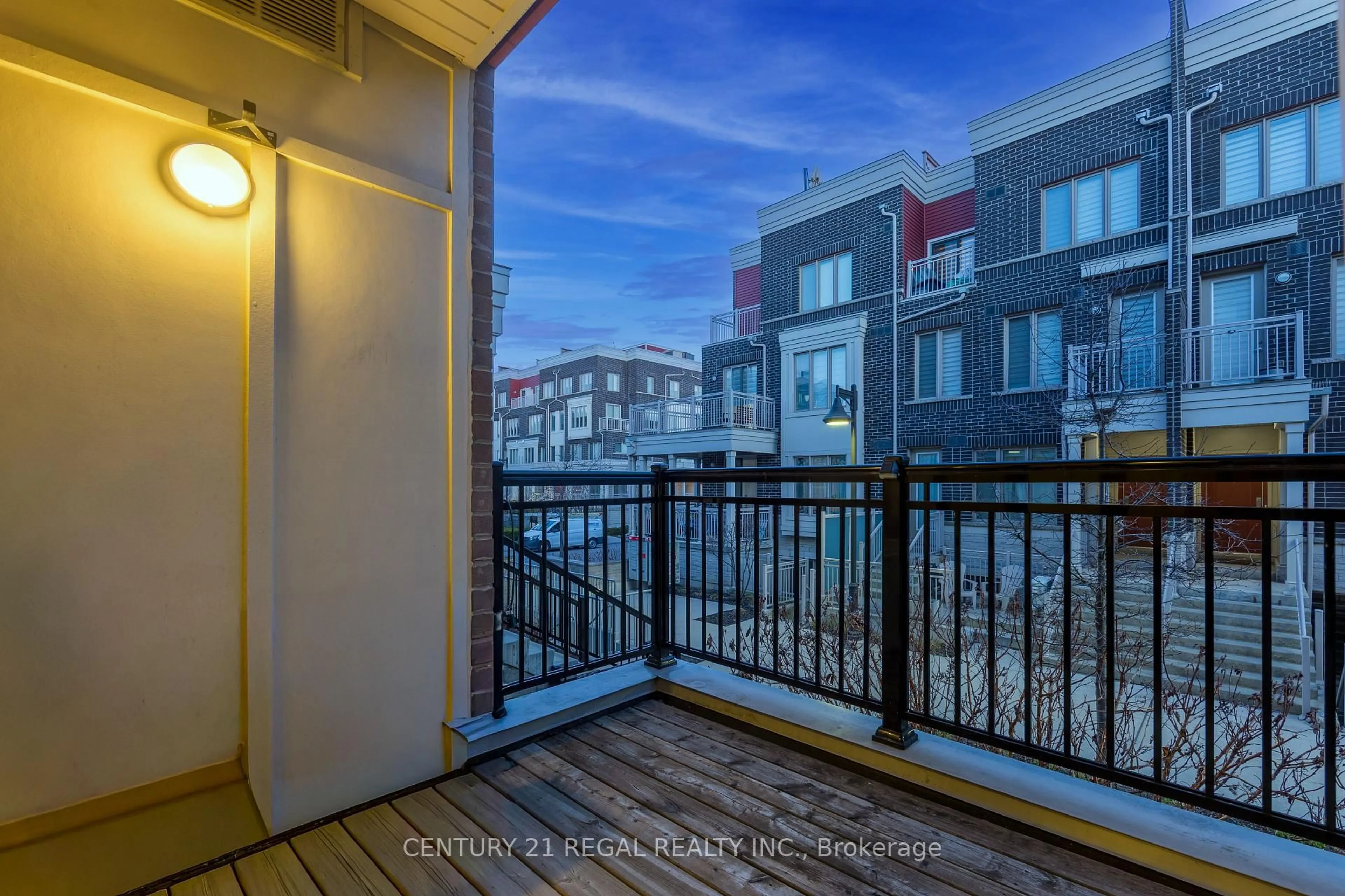 Balcony in the apartment, city buildings view from balcony for 150 Long Branch Ave #21, Toronto Ontario M8W 0A9