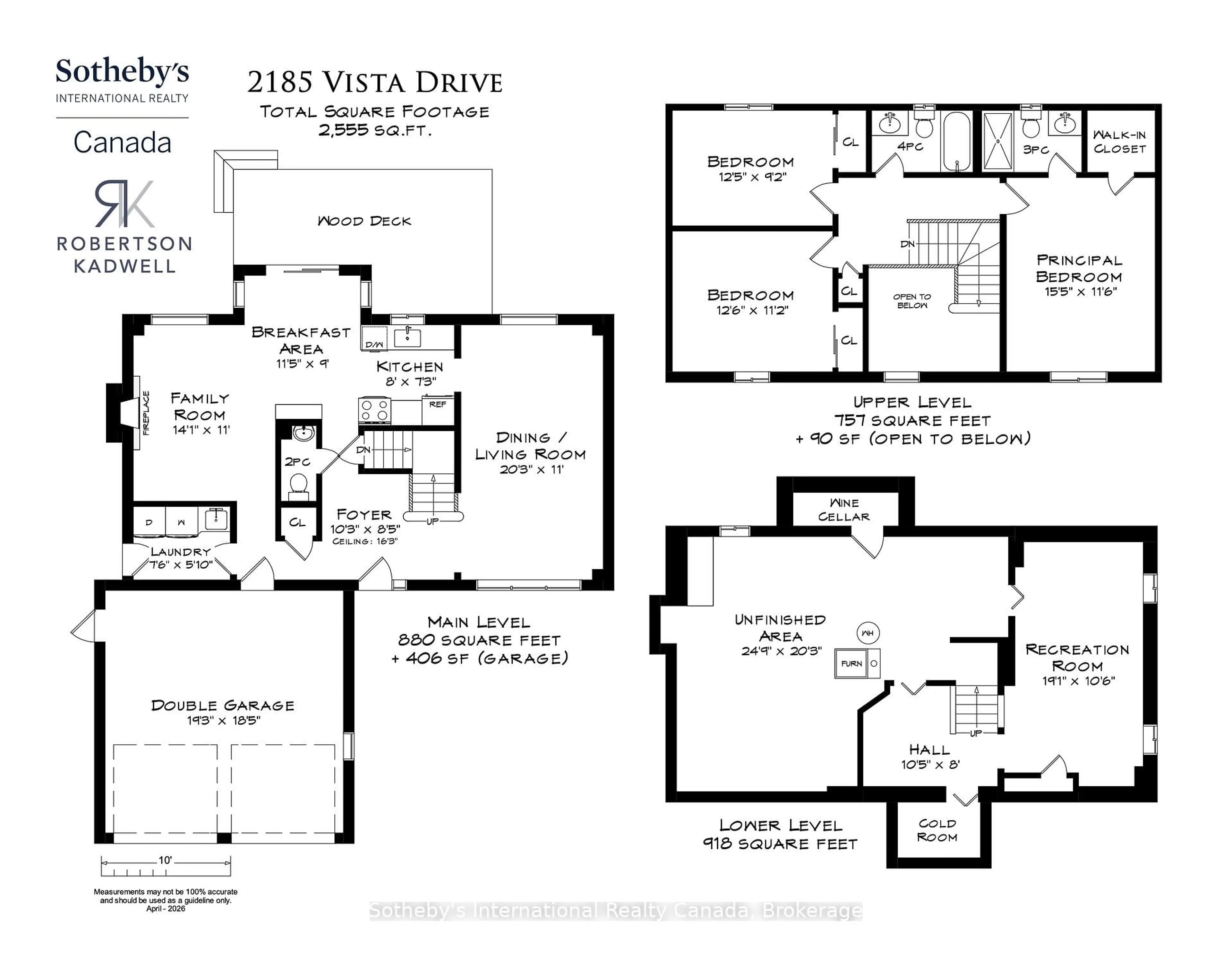 Floor plan for 2185 Vista Dr, Burlington Ontario L7M 3N7
