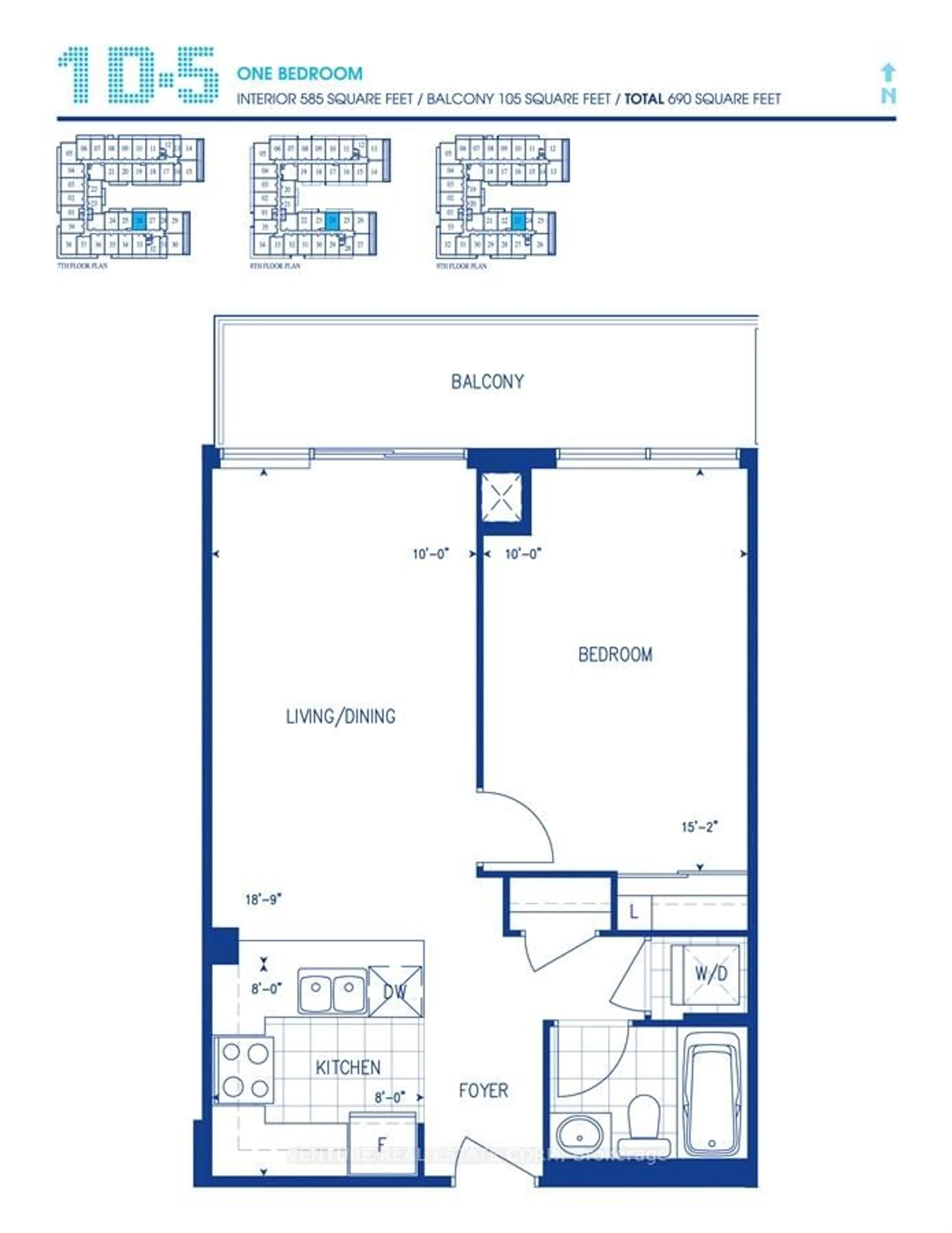 Floor plan for 15 James Finlay Way #824, Toronto Ontario M3M 0B3