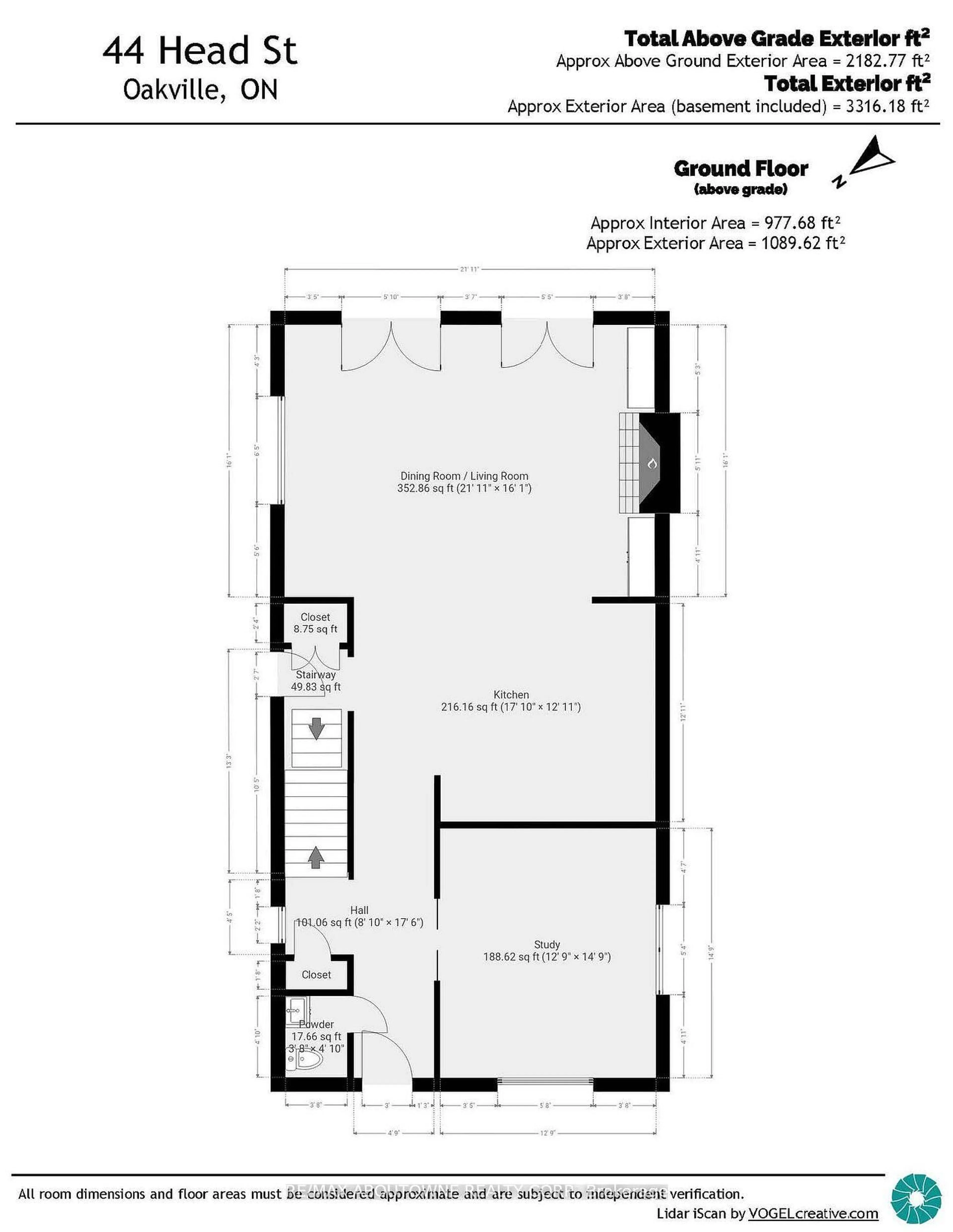Floor plan for 44 Head St, Oakville Ontario L6K 1L5