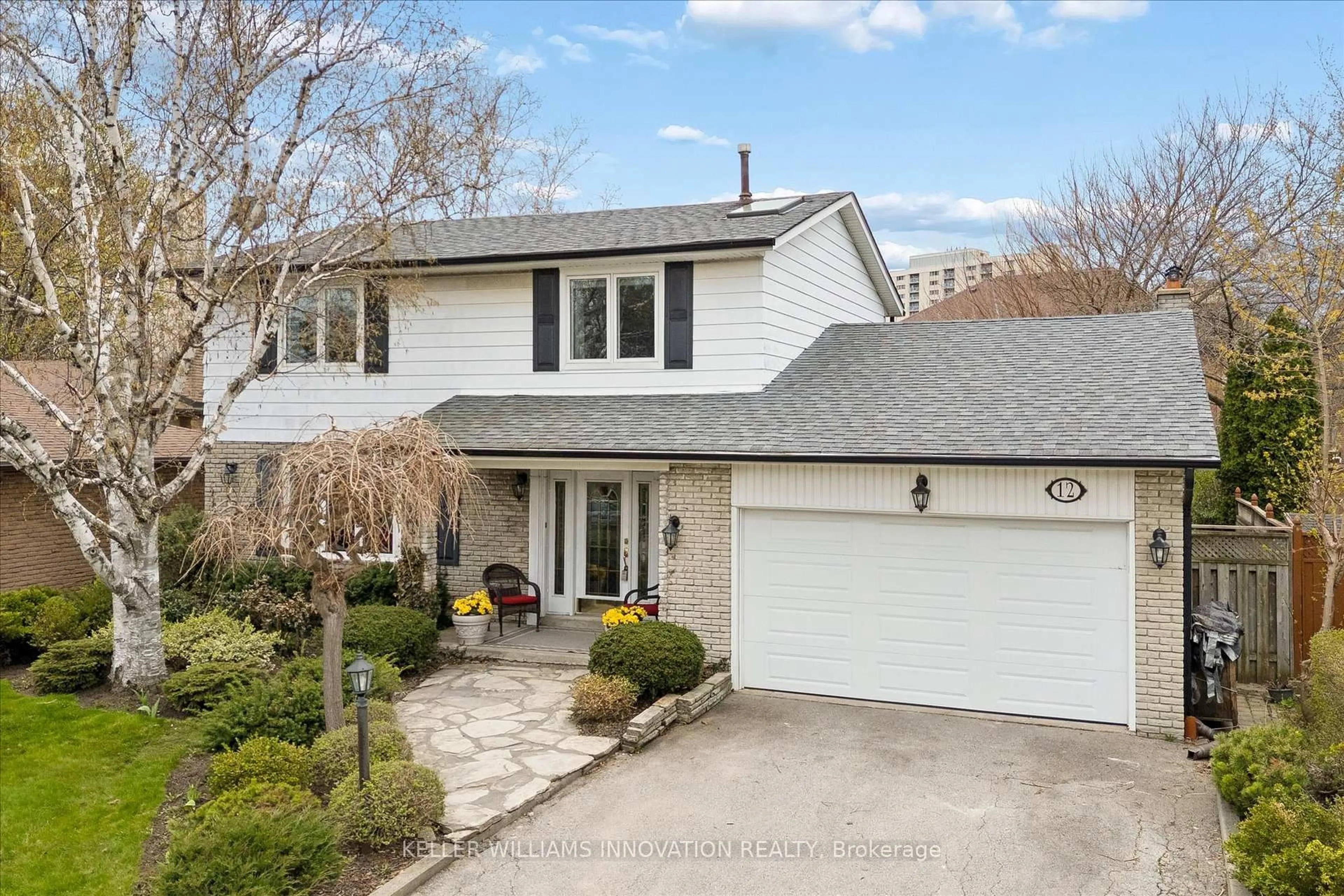 Home with vinyl exterior material, street for 12 Burnhamill Pl, Toronto Ontario M9C 3S4