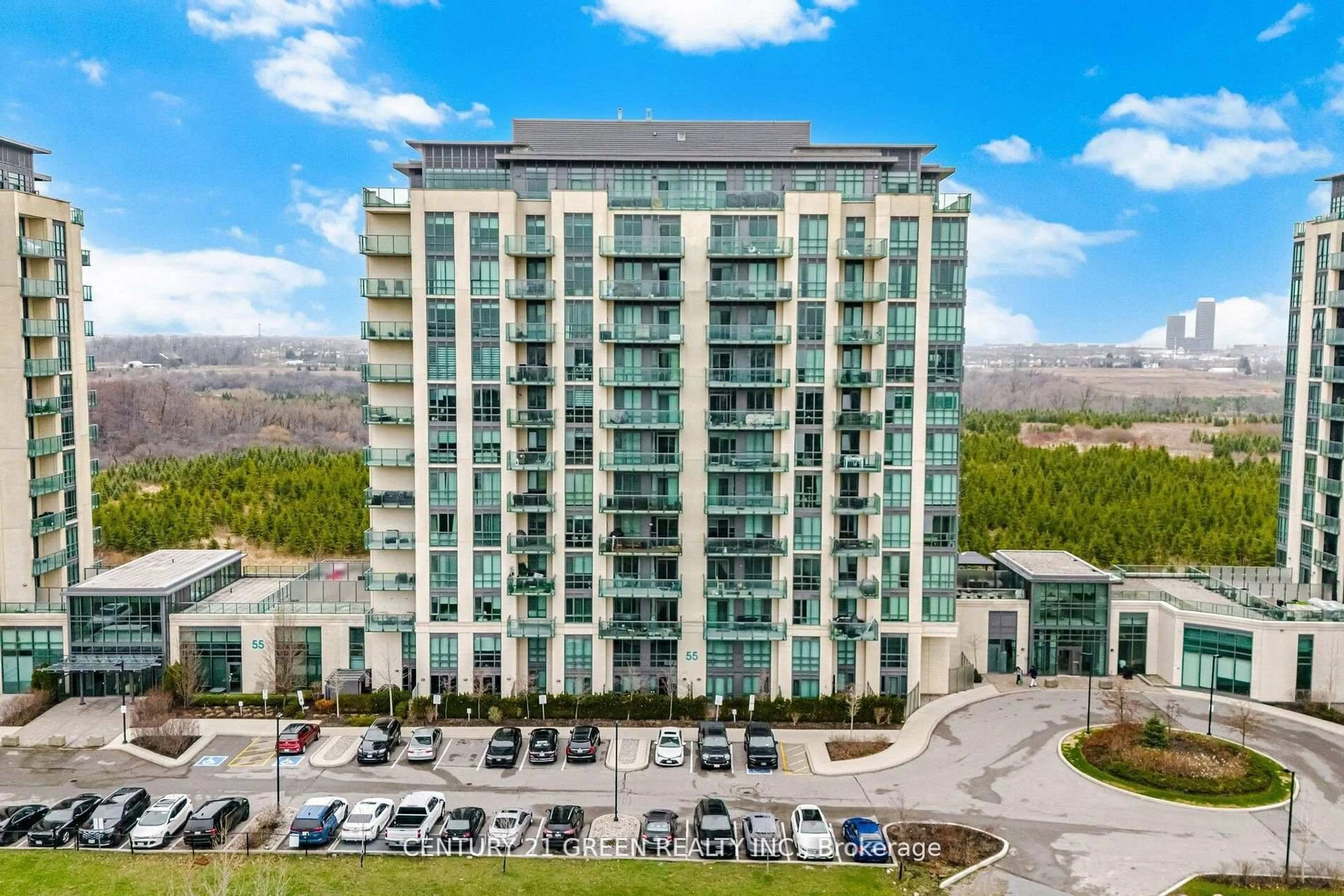 A pic from outside/outdoor area/front of a property/back of a property/a pic from drone, unknown for 55 Yorkland Blvd #409, Brampton Ontario L6P 4K9