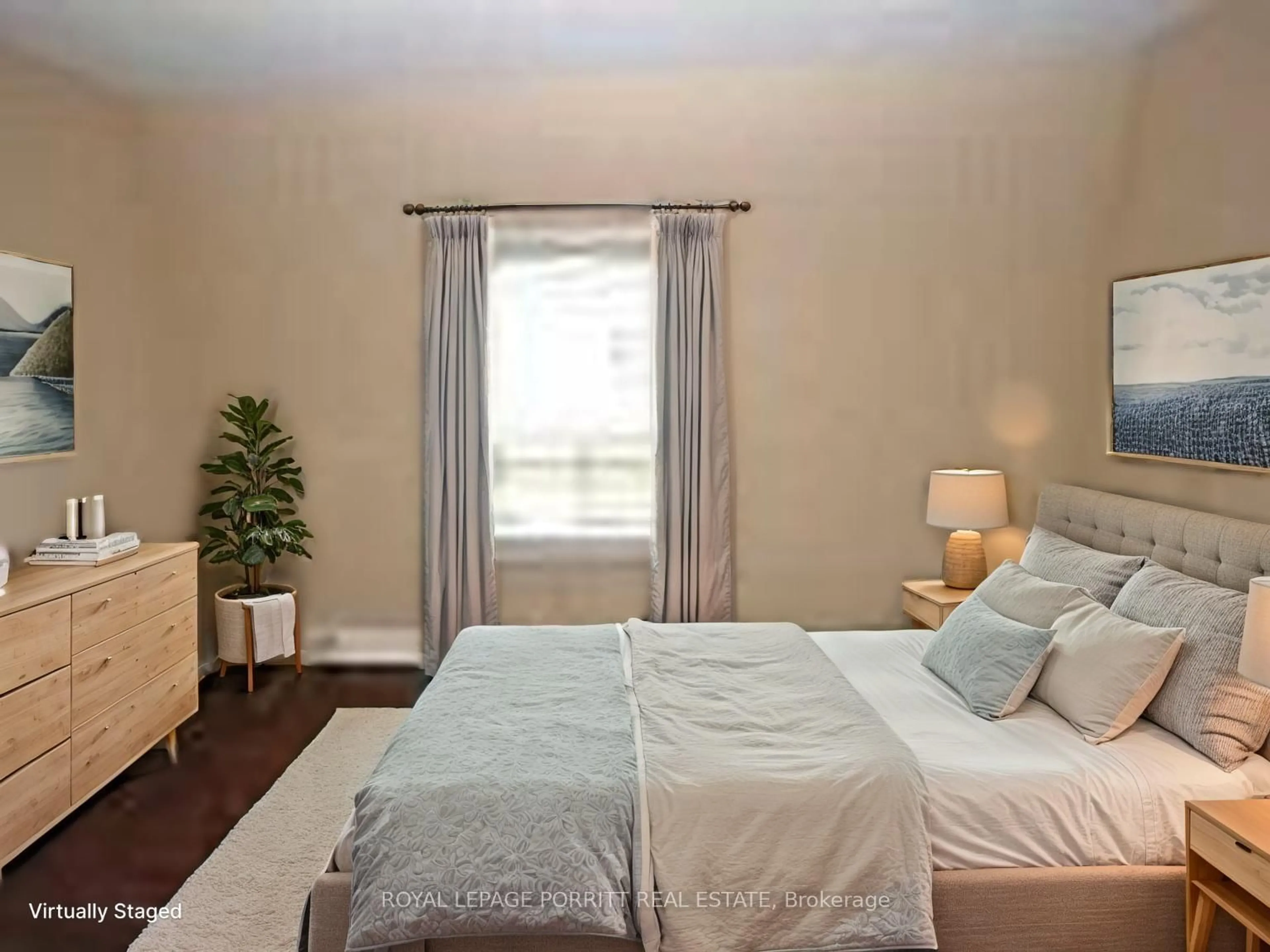 Bedroom with bed, wood/laminate floor for 86 Ash Cres, Toronto Ontario M8W 1E6