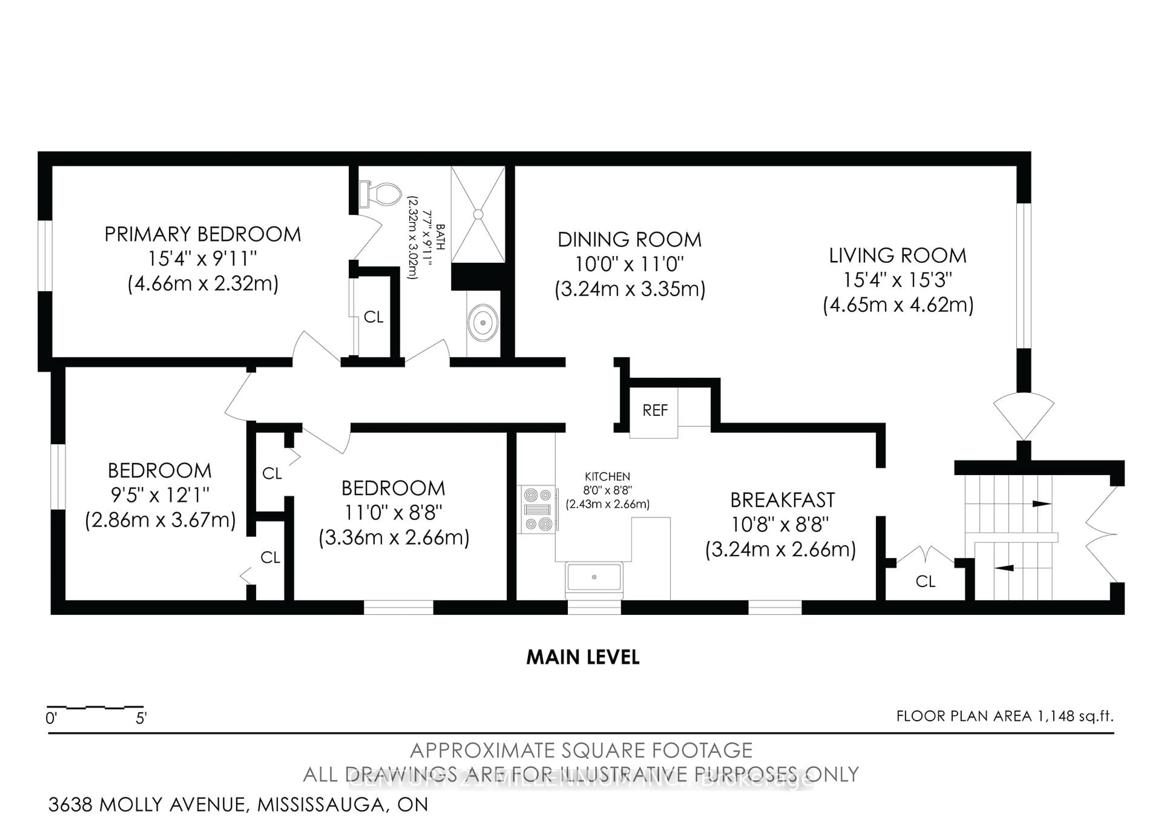 Floor plan for 3638 Molly Ave, Mississauga Ontario L5A 3M5